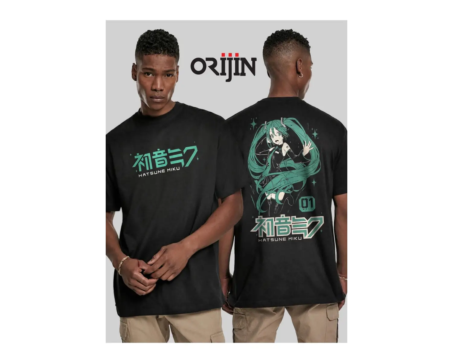 Hatsune Miku Cv01 Vocaloid Ön Arka Baskılı Unisex Siyah