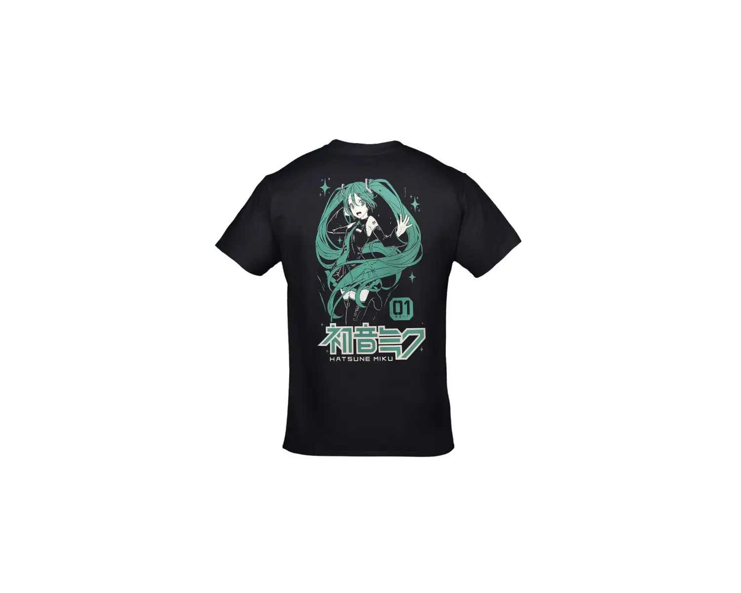 Hatsune Miku Cv01 Vocaloid Ön Arka Baskılı Unisex Siyah