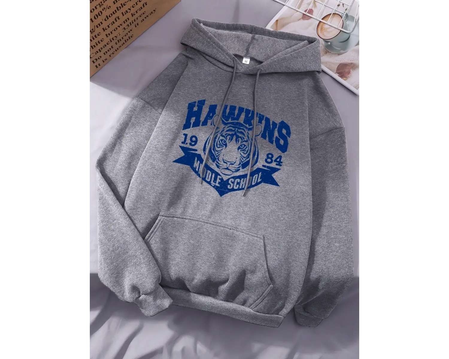 Hawkins Ortaokul Baskılı Kapüşonlu Üstler Kadınlar İçin Kışlık Polar Sıcak Sweatshirtler Basi