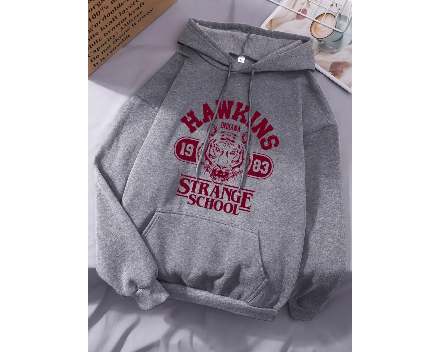 Hawkins Strange School 1983 Baskılı Kapüşonlu Üstler Kadınlar İçin Kışlık Polar Sıcak Sweatsh
