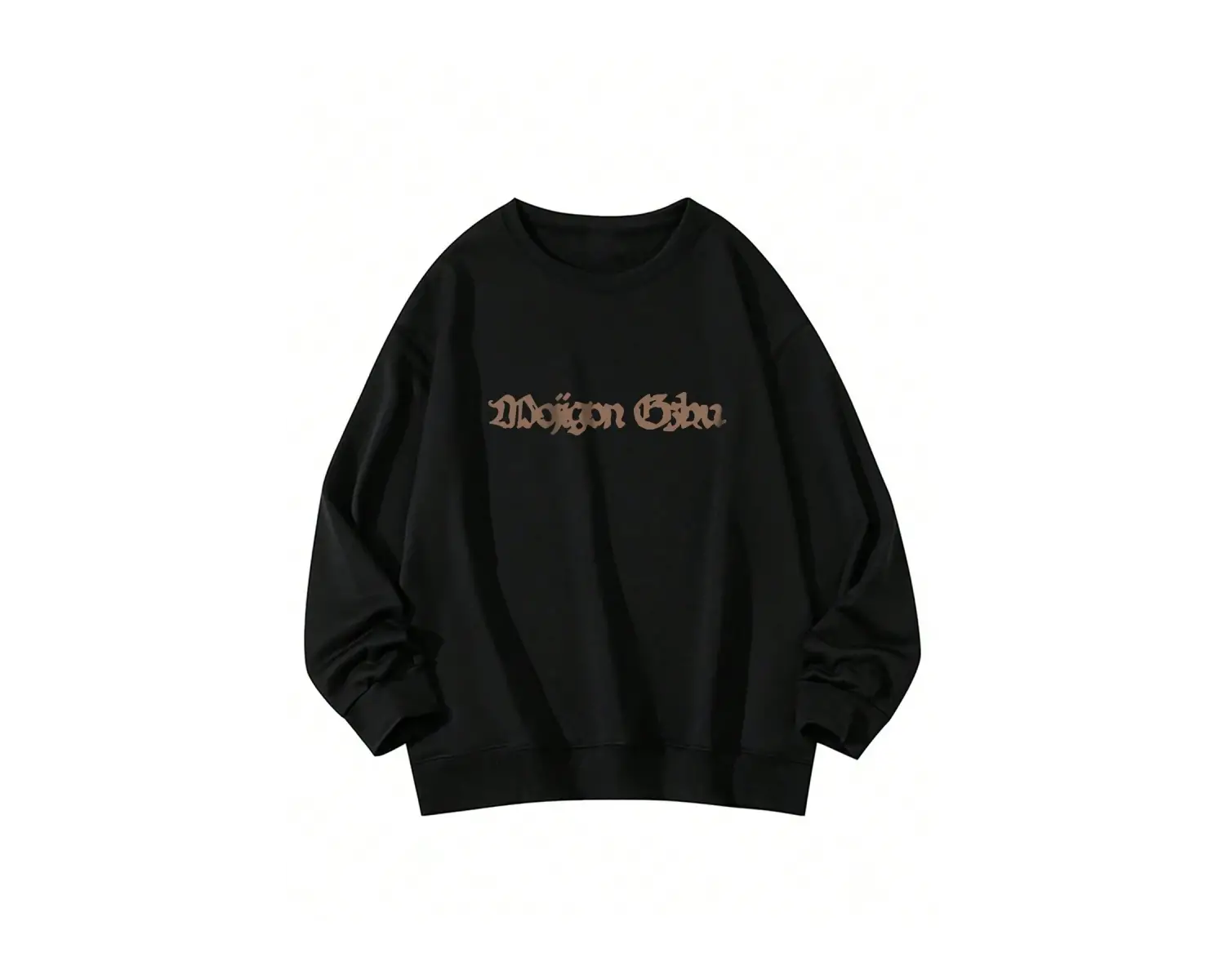 Heart Pattern Drop Shoulder Pullover Siyah