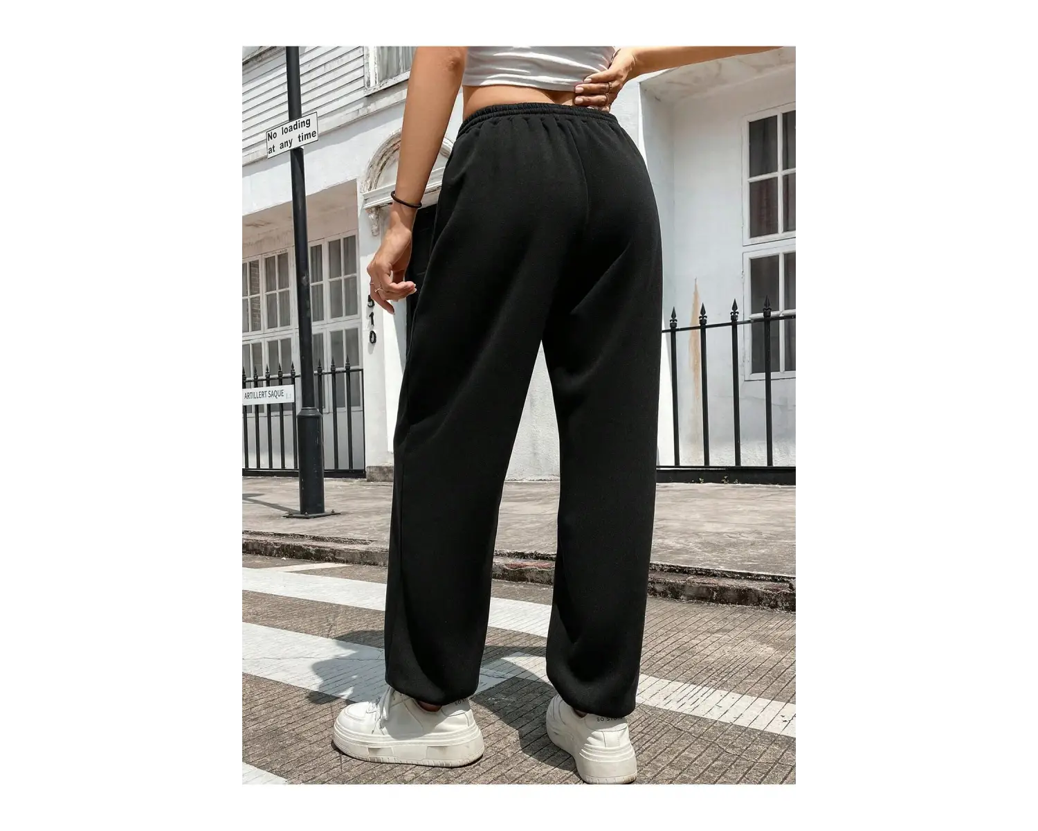 Heart Print Drawstring Waist 4 Mevsim Eşofman