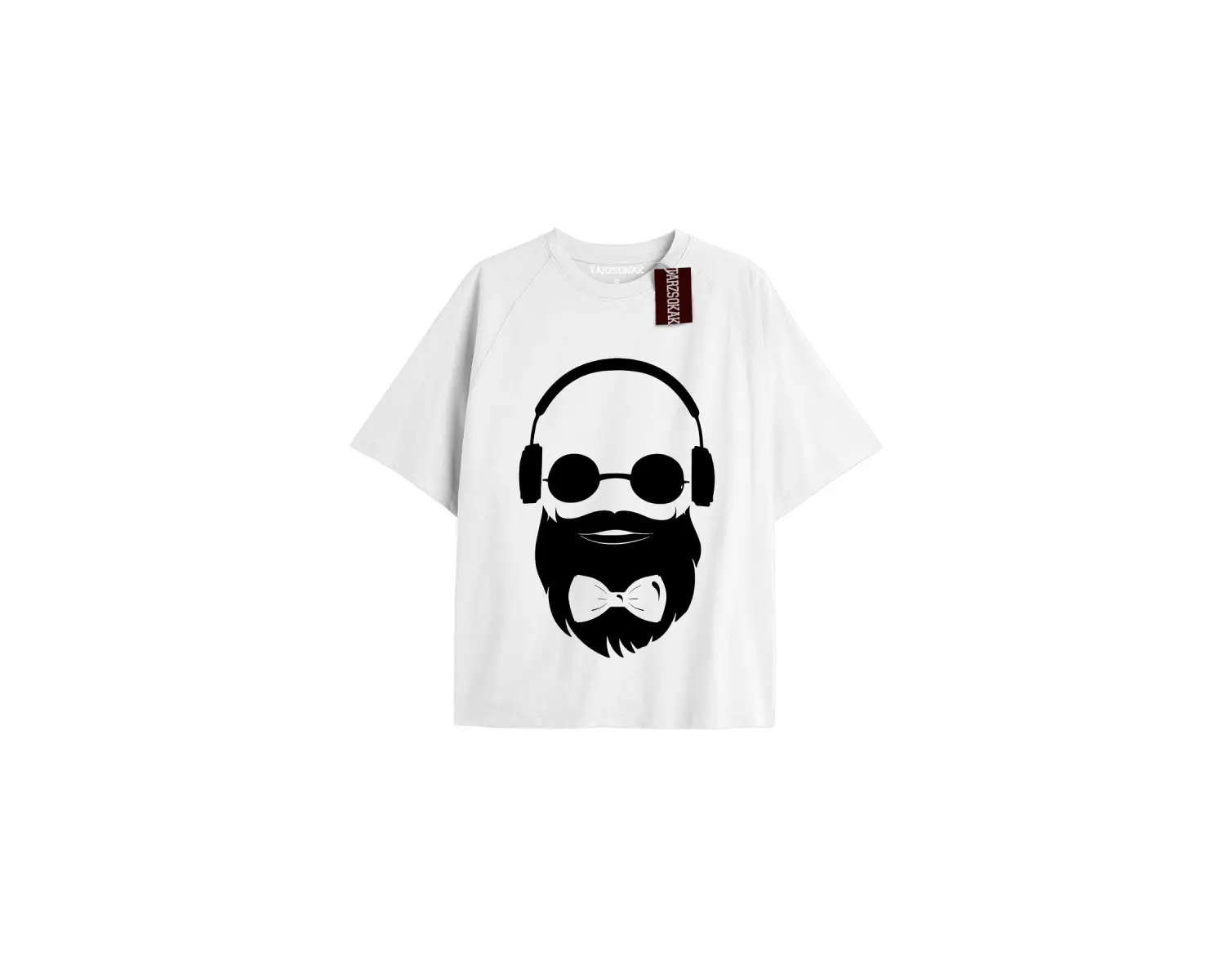 HEDİYE PAKETİ Unisex Oversize Yazılı Tshirt BEYAZ