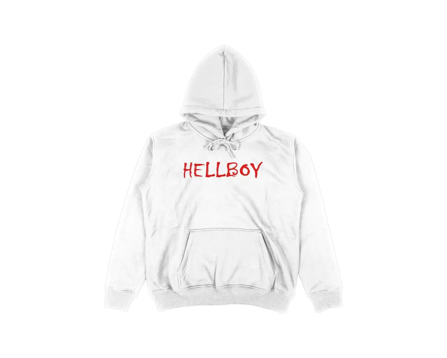 Hellboy Beyaz Oversize Unisex Kapüşonlu Sweatshirt Hoodie