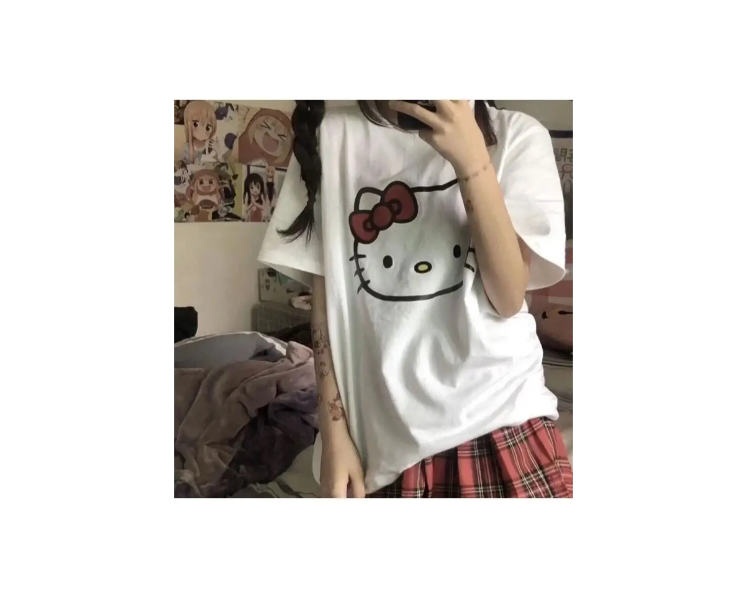 Hello Kitty Ön Ve Sırt Baskılı Beyaz Tshirt Arsbeyazhelloktty