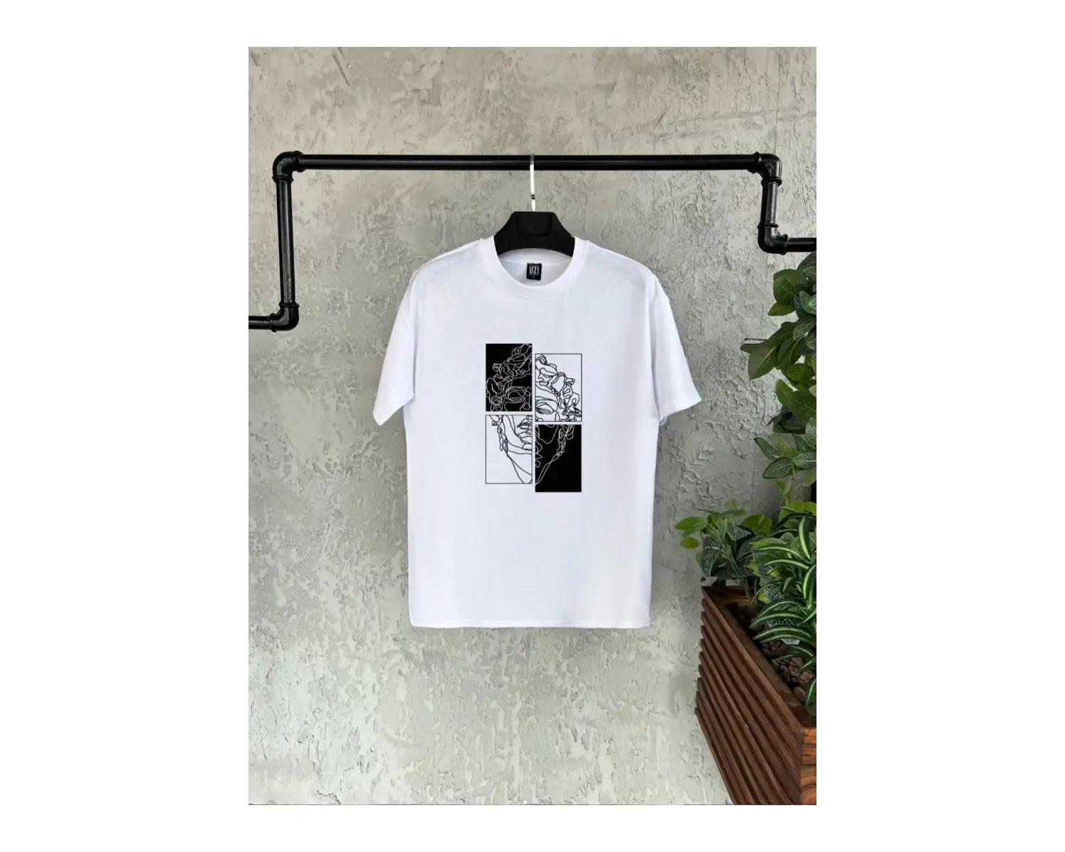 Heykel Baskılı Beyaz Erkek