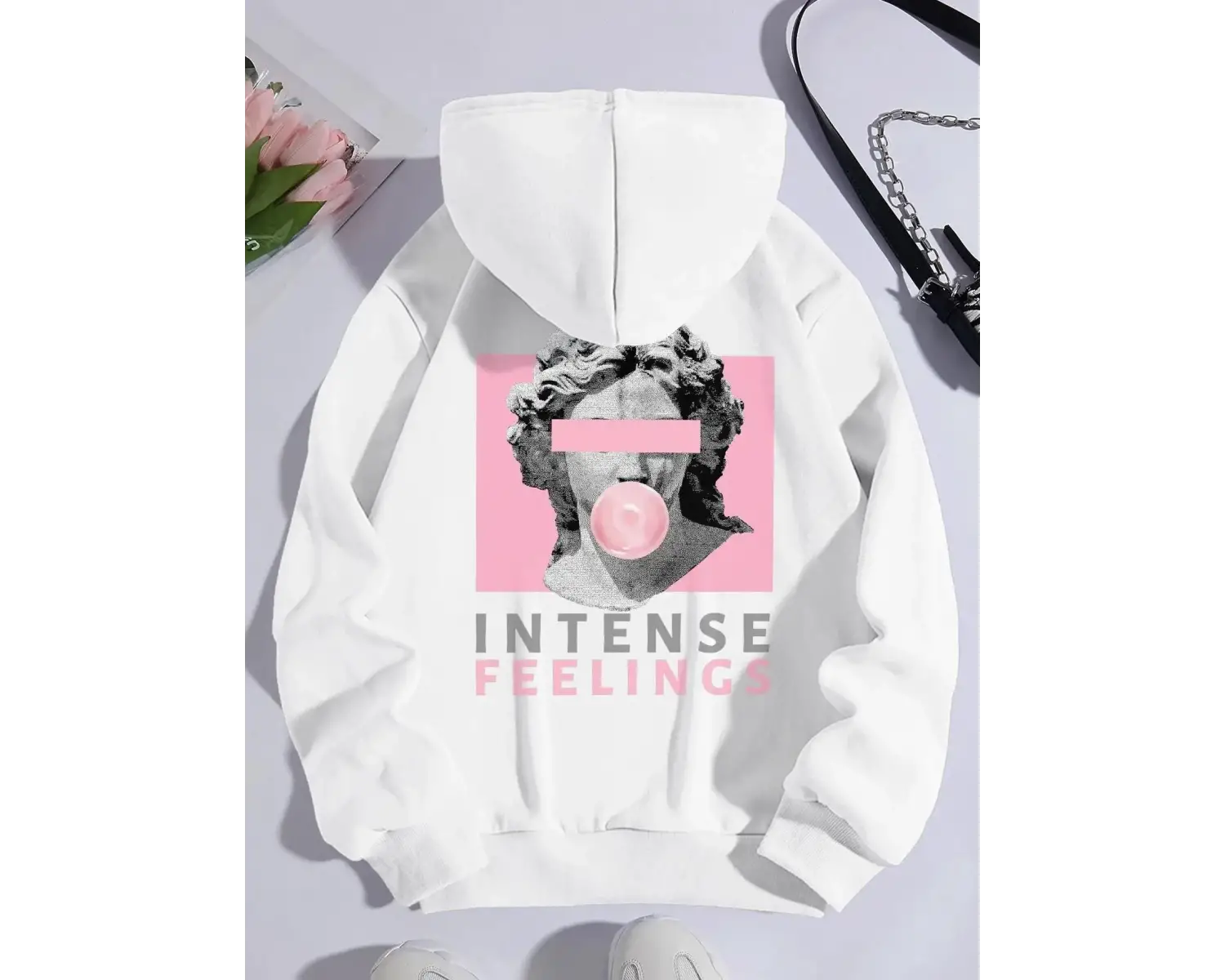 Heykel yoğun duygular baskı kadın Hoodies rahat spor gelgit Hoody polar sıcak rahat kapüşonlu