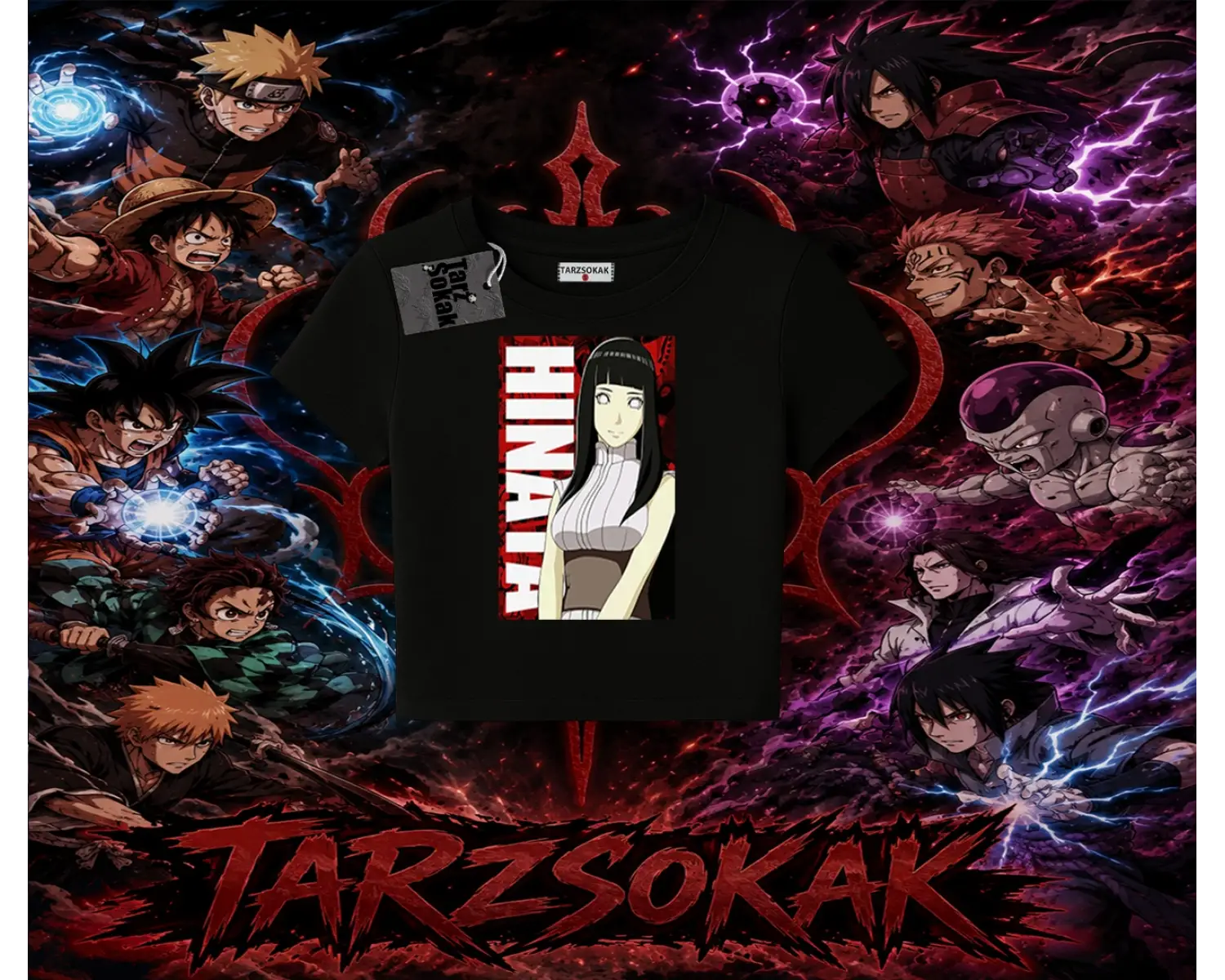 Hinata Hyuga Naruto Anime Karakteri Kadın Baby Tee Beyaz