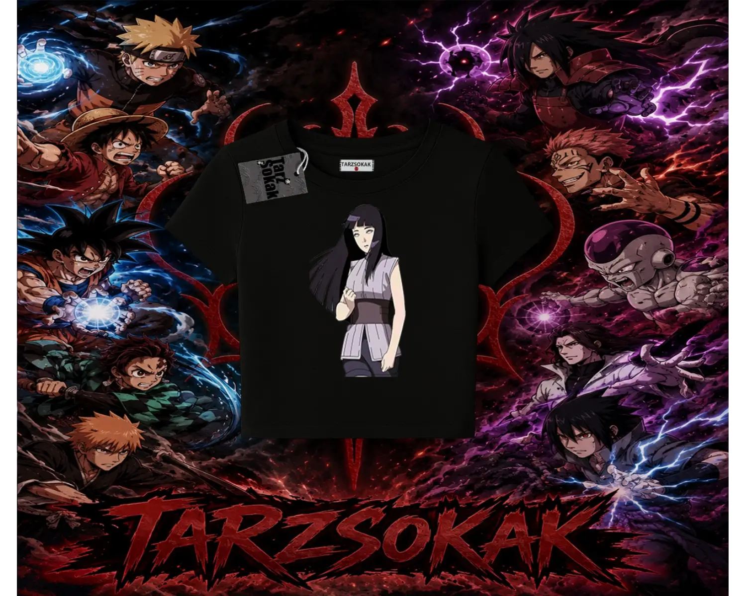 Hinata Hyuga Naruto Anime Karakteri Kadın Baby Tee Beyaz
