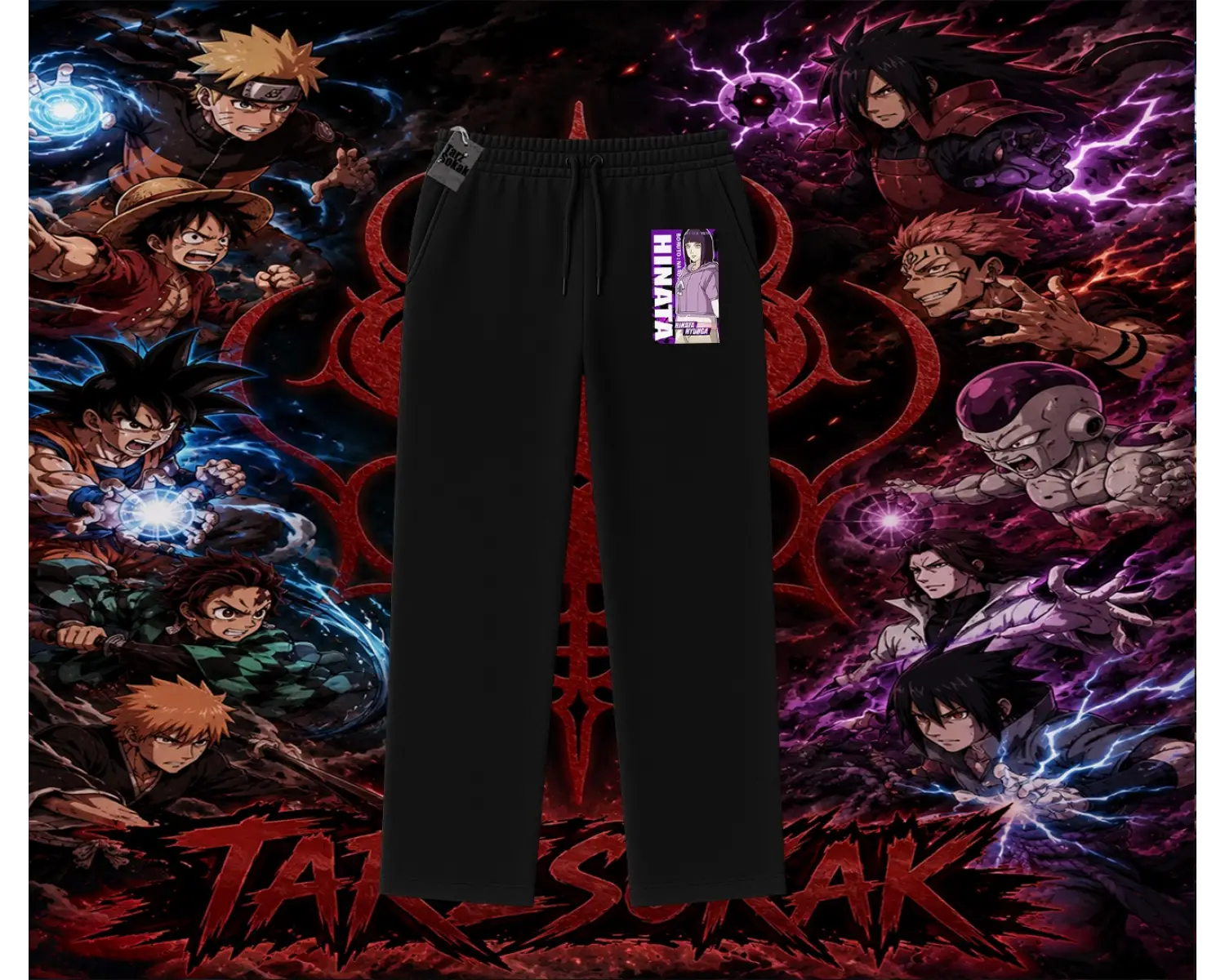 Hinata Hyuga Naruto Anime Karakteri Unisex Baggy Eşofman Altı Beyaz