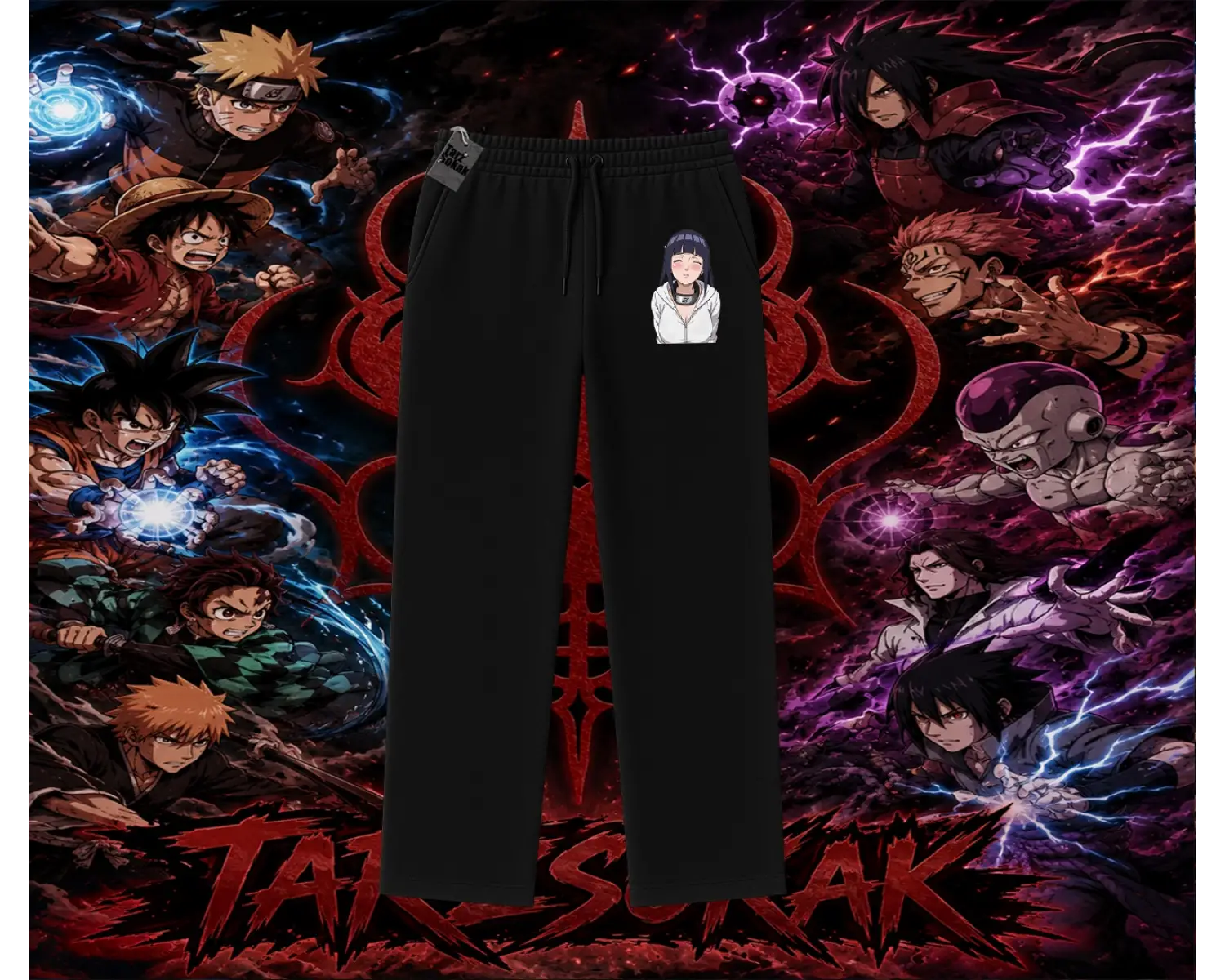 Hinata Hyuga Naruto Anime Karakteri Unisex Baggy Eşofman Altı Beyaz