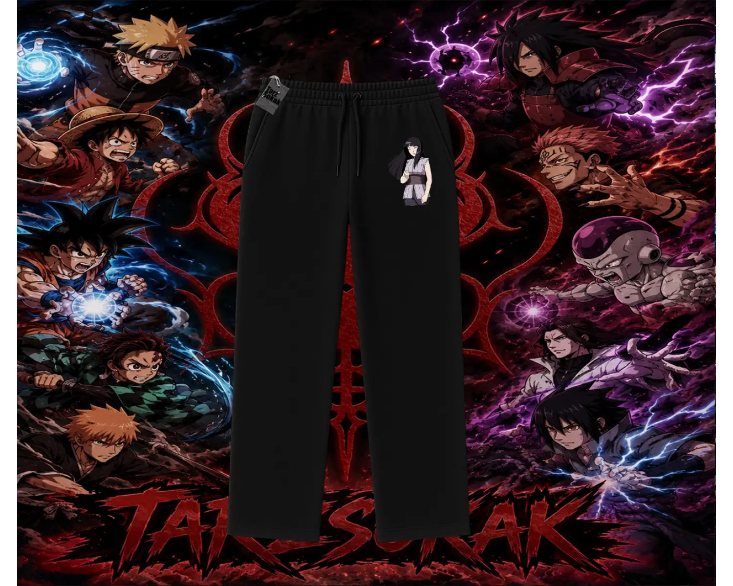 Hinata Hyuga Naruto Anime Karakteri Unisex Baggy Eşofman Altı Beyaz