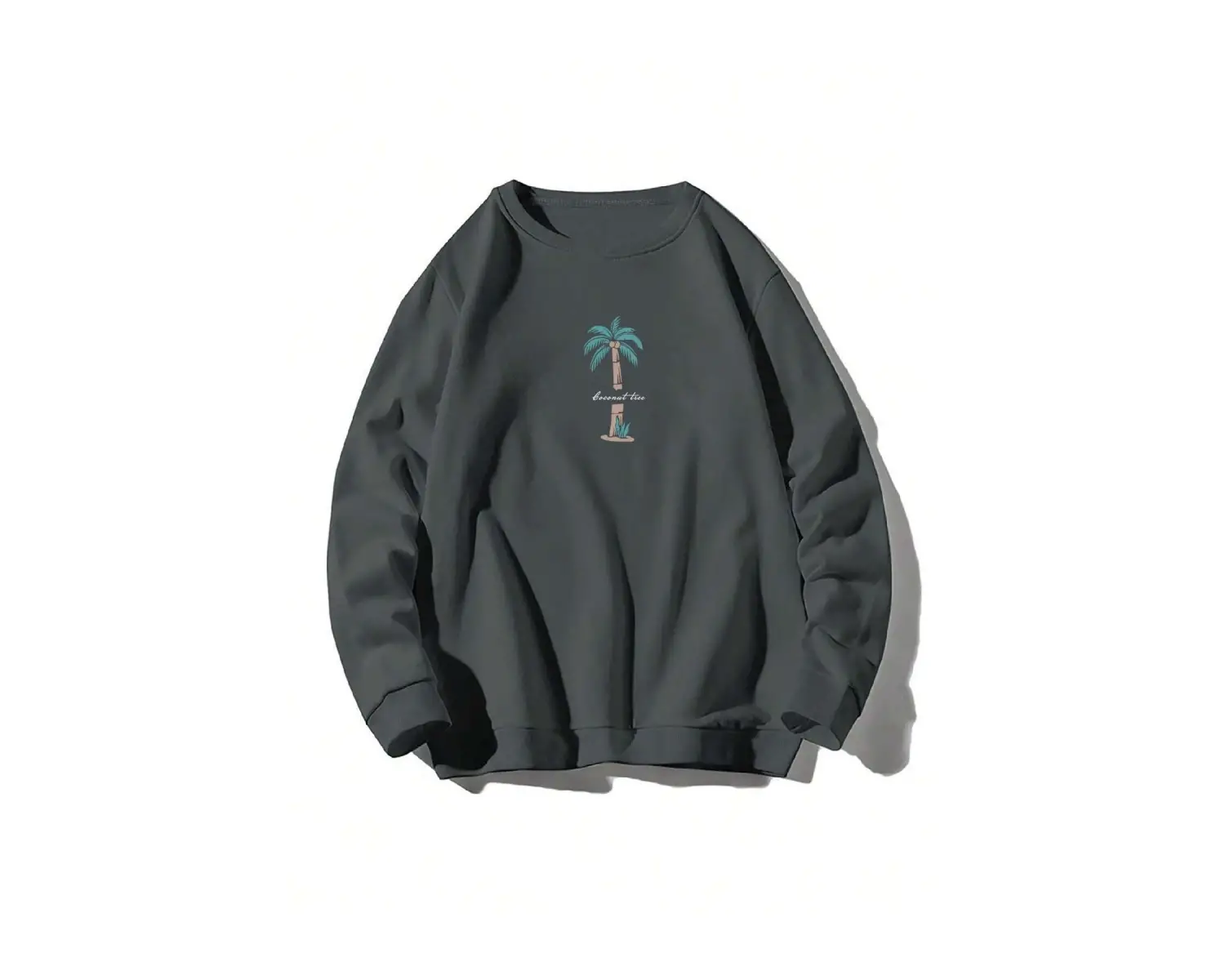 Hindistan Cevizi Ağacı Desenli Sweat Beyaz