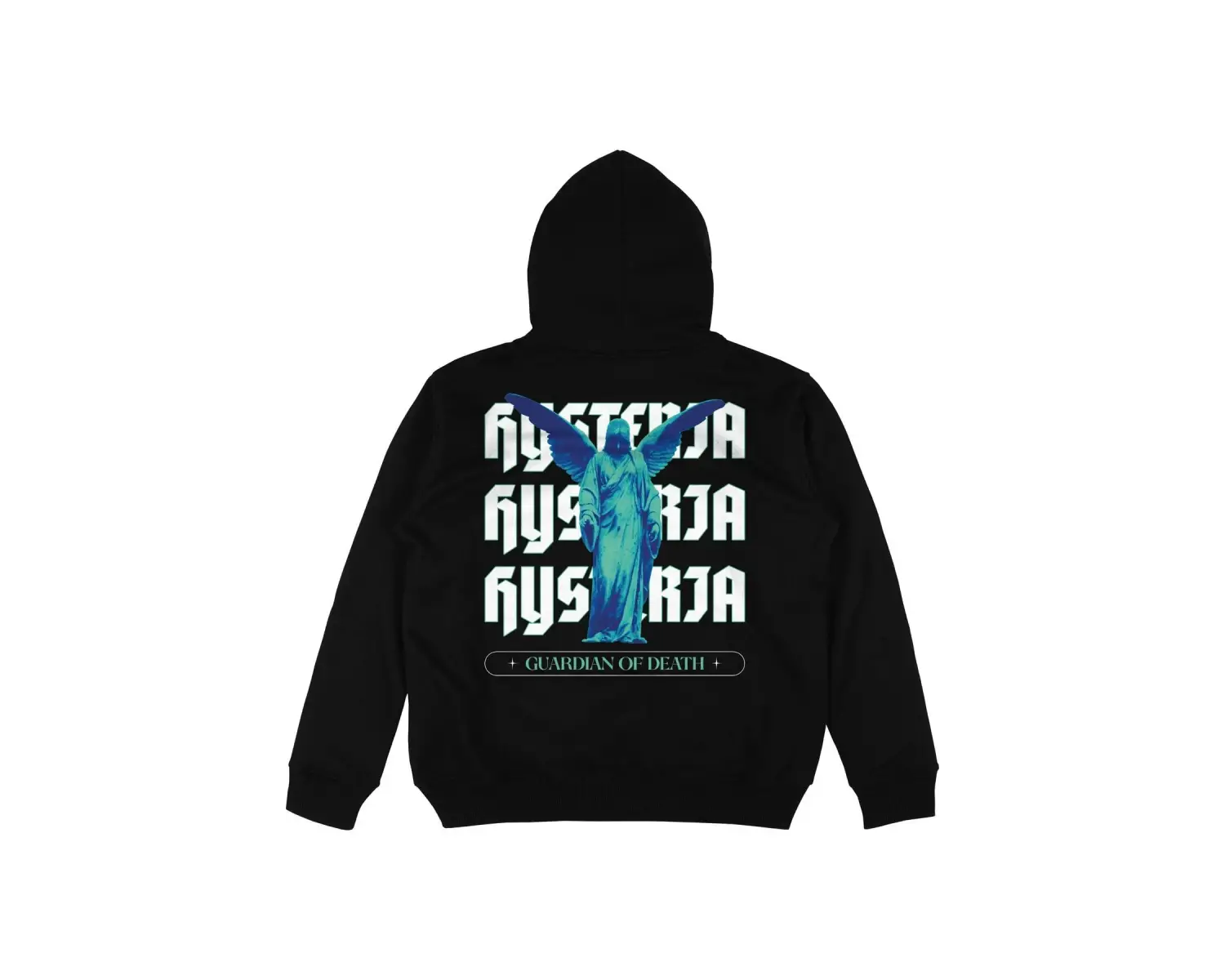 Histeria Siyah Oversize Unisex Kapüşonlu Sweatshirt Hoodie