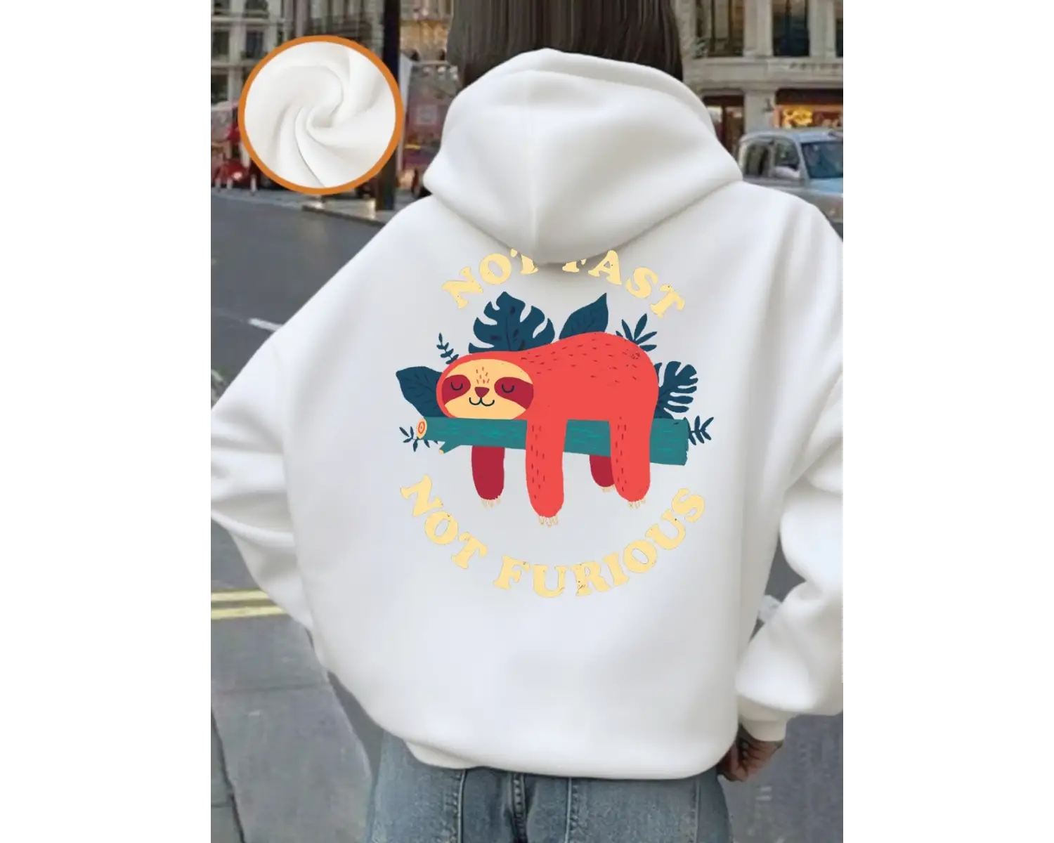 Hızlı Değil Öfkeli Değil Tembellik Baskılı Kapüşonlu Üstler Kadınlar Kışlık Polar Sıcak Sweat