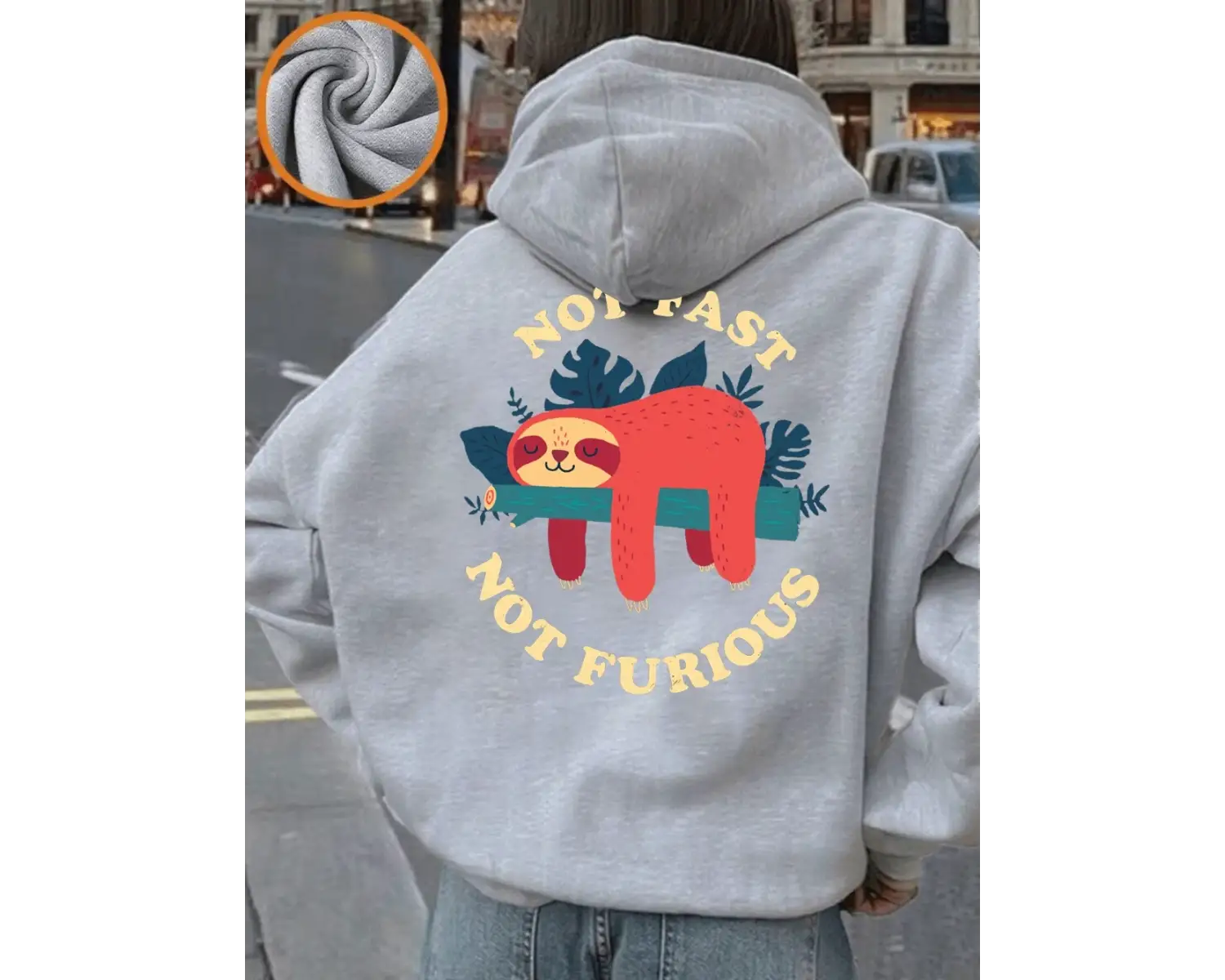 Hızlı Değil Öfkeli Değil Tembellik Baskılı Kapüşonlu Üstler Kadınlar Kışlık Polar Sıcak Sweat