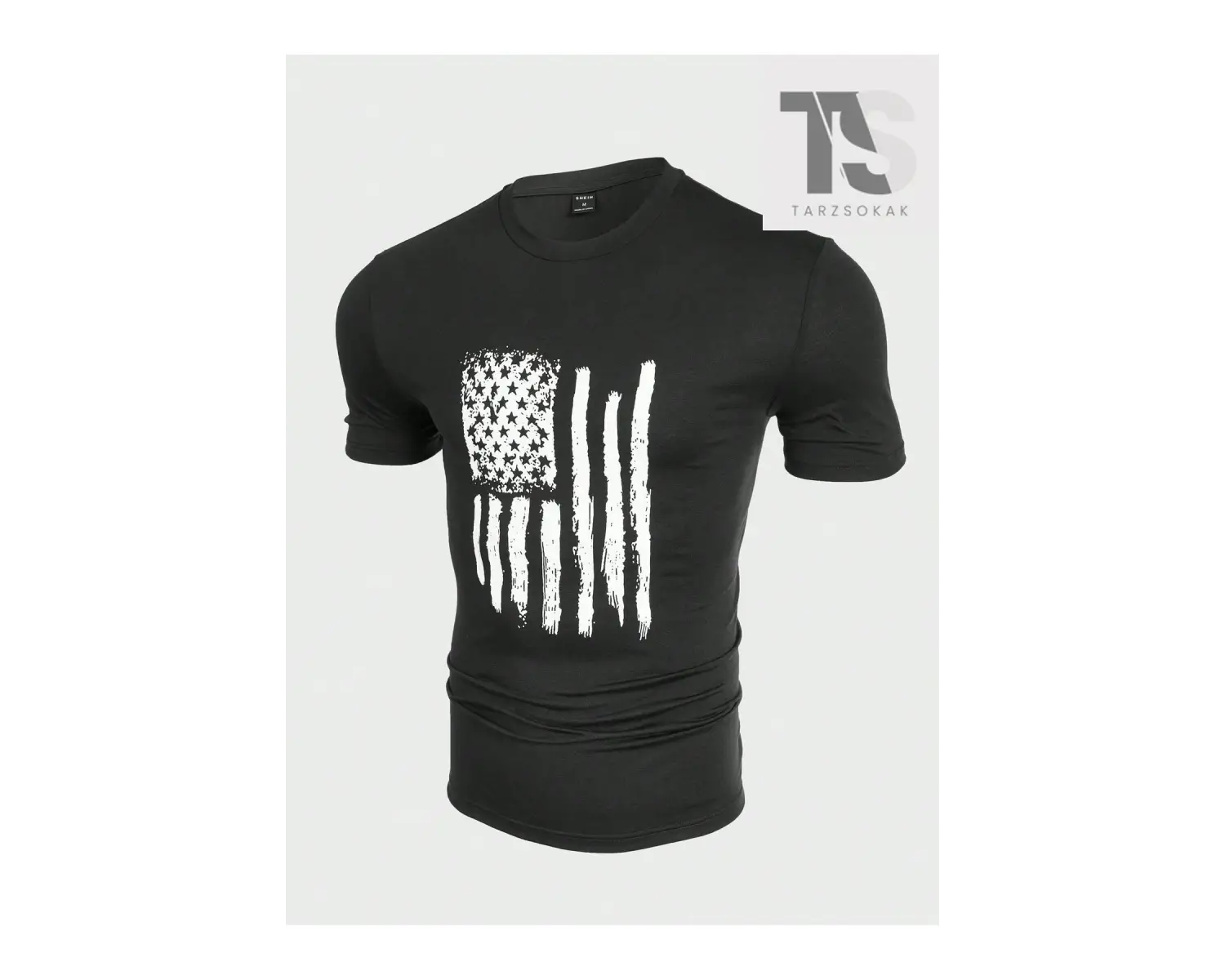 Homme Erkek Amerikan Bayrağı Baskılı Tişört