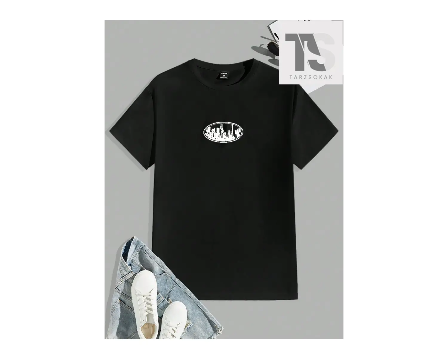 Homme Erkek Baskılı Slim Fit Streç Örgü Tişört