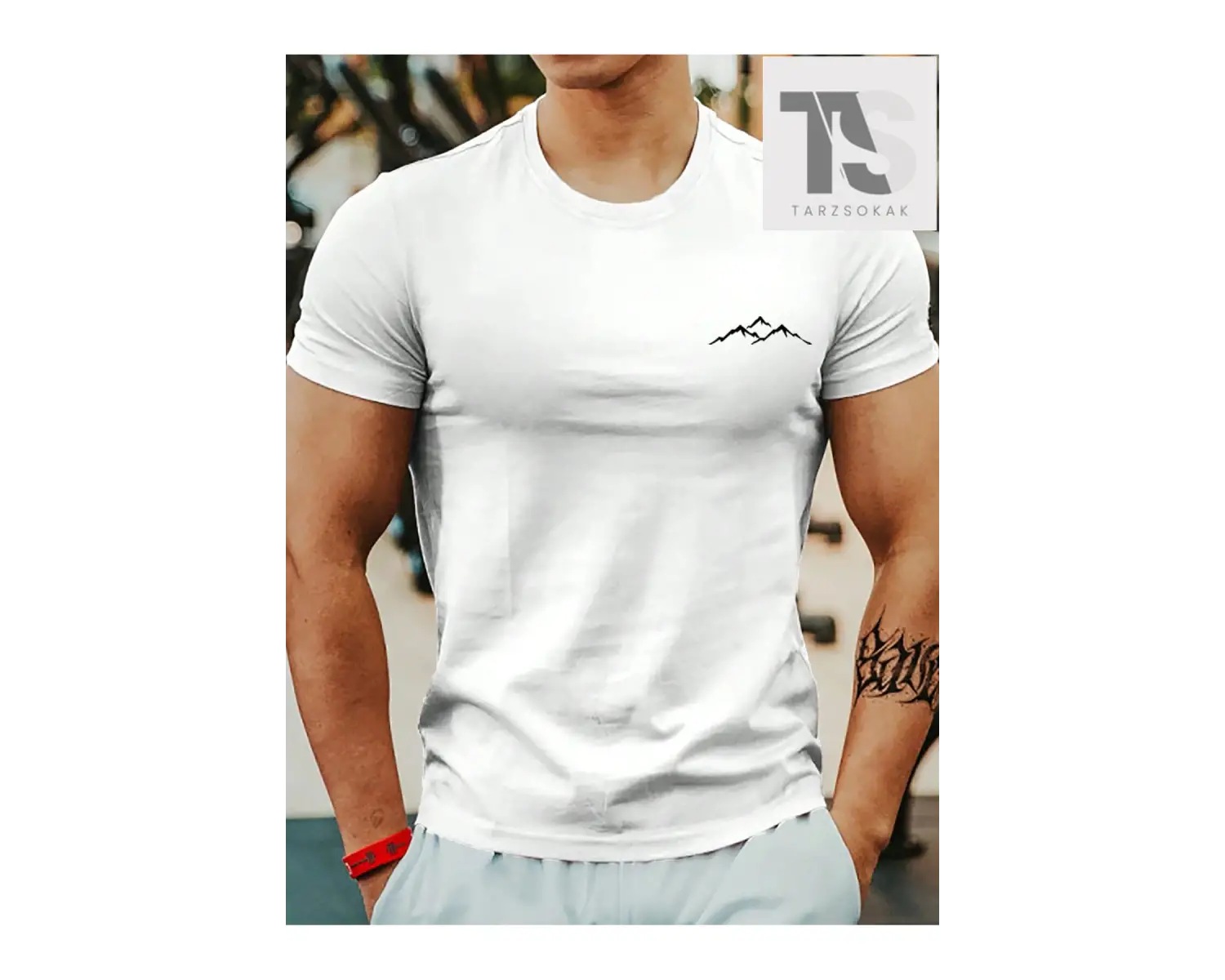 Homme Erkek Dağ Desenli Tişört