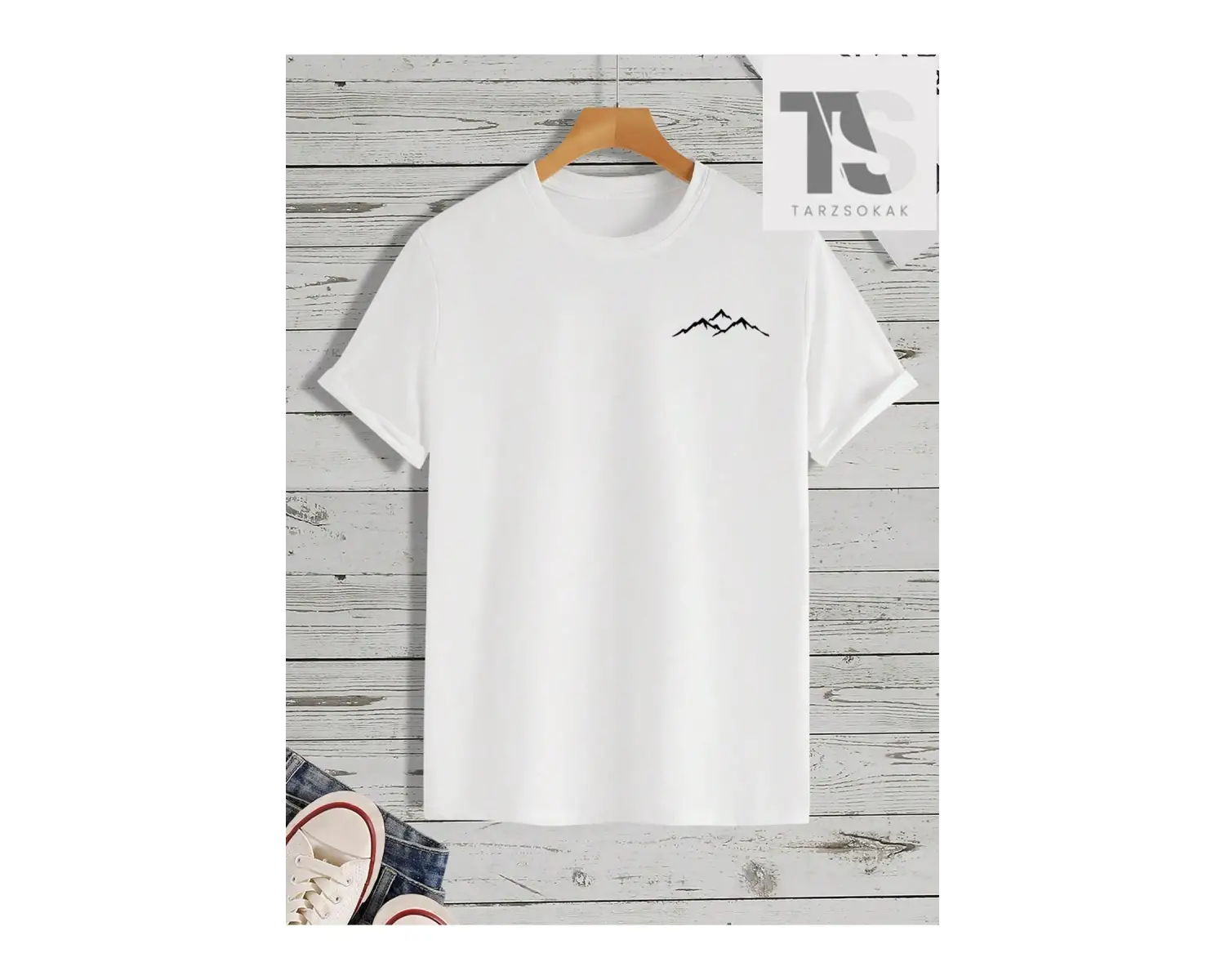 Homme Erkek Dağ Desenli Tişört