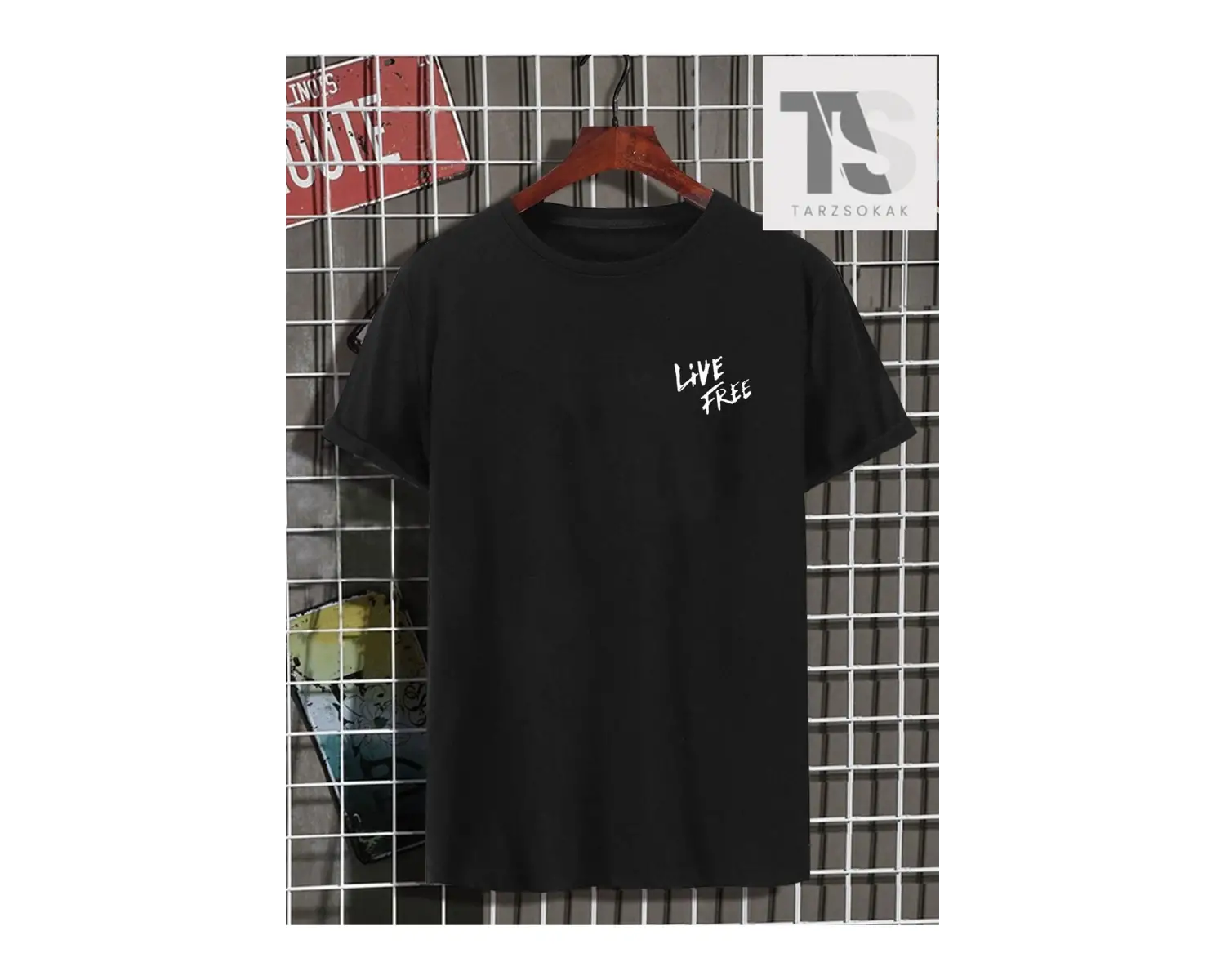 Homme Erkek Mektup ve Palmiye Ağacı Baskılı Tişört