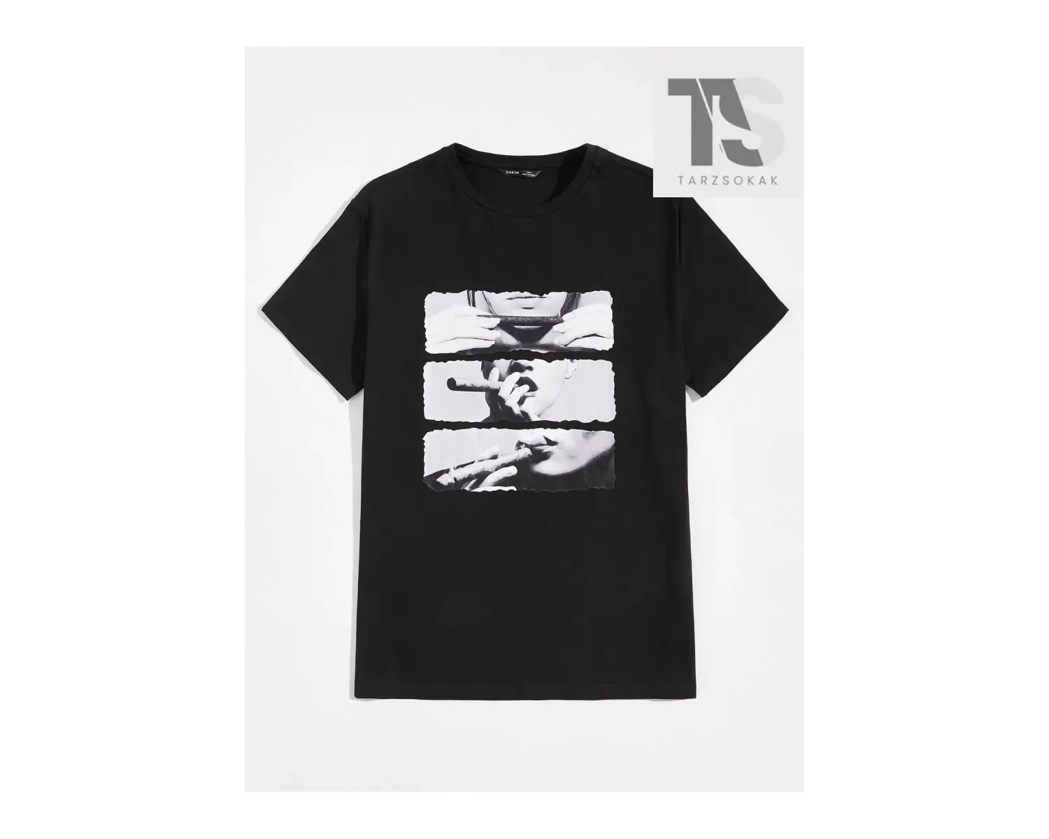 Homme Erkek Pamuklu Grafik Grafik Üst