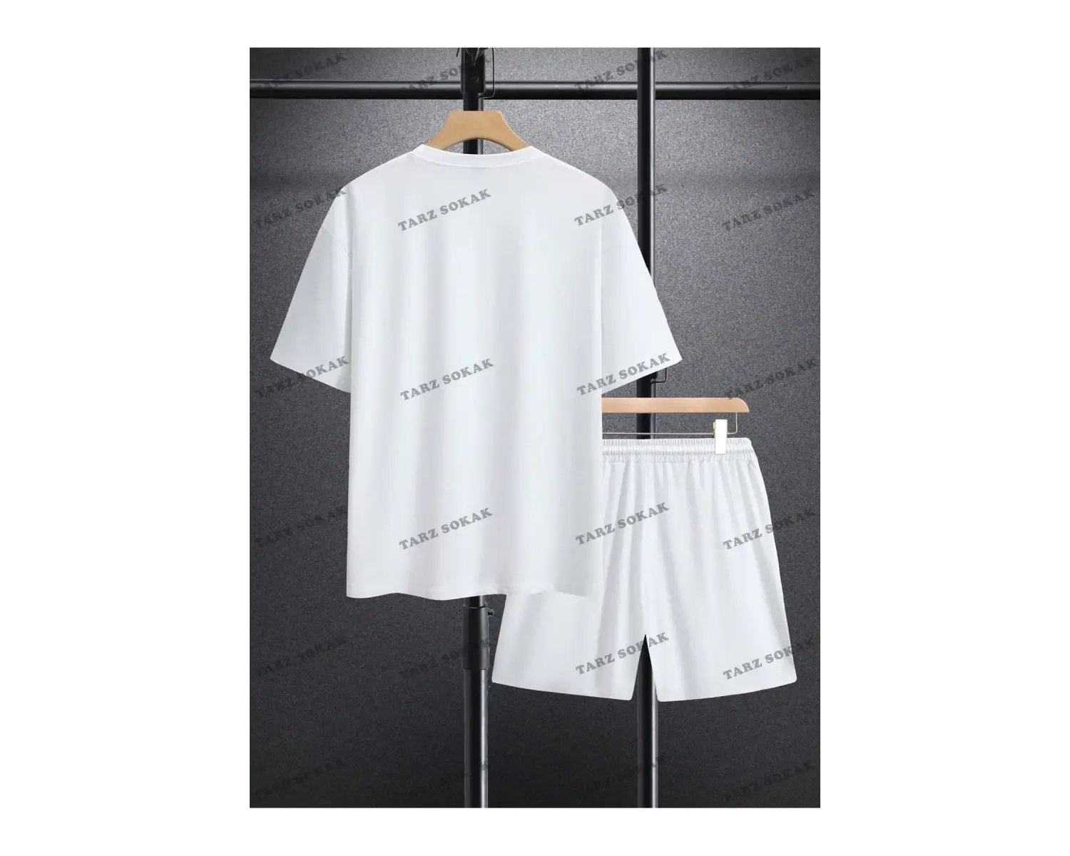 Homme Erkek Yazılı Baskılı Kısa Kollu Tişört ve Şort 2 adet/takım