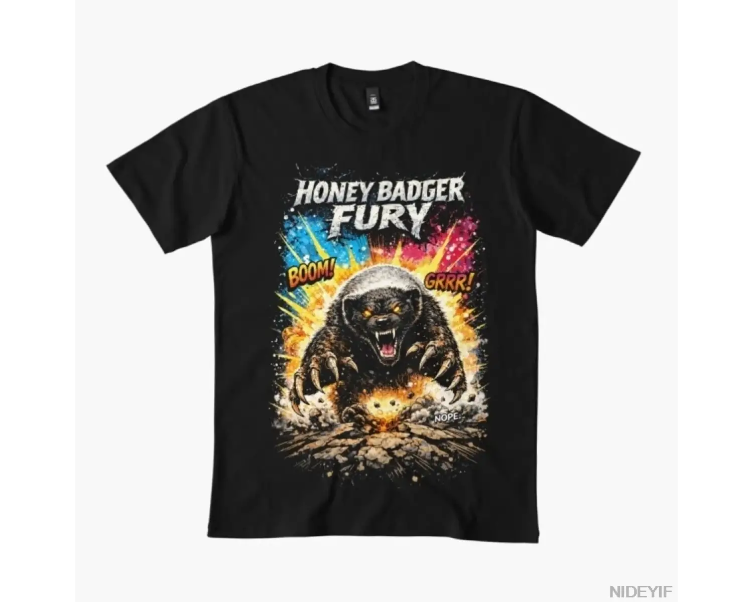 Honey Badger Fury T-shirt Erkekler Kadınlar Için % 100% Pamuklu Tişörtler Kısa Kollu Üstler 0