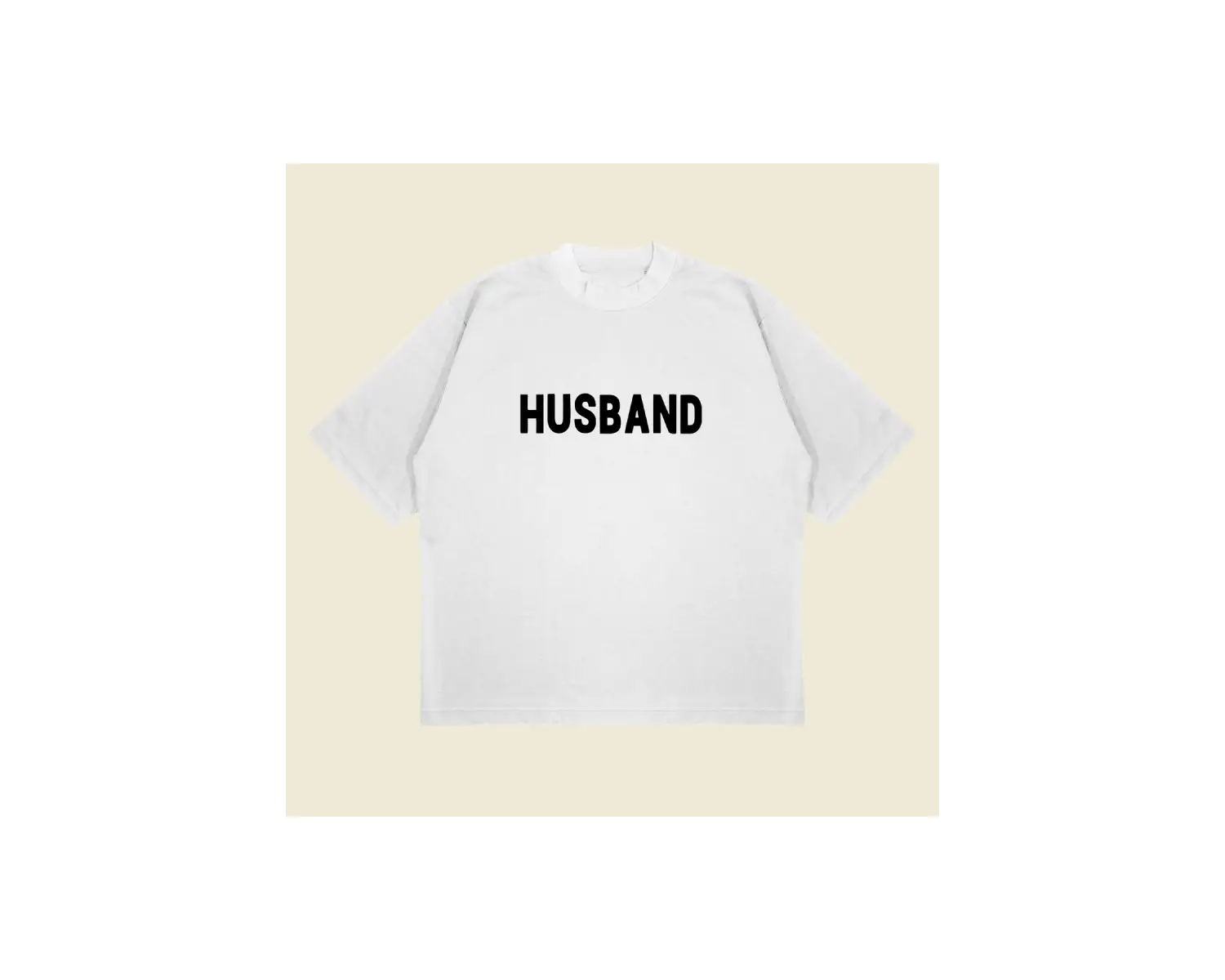 Husband Baskılı Oversize Unisex Pamuklu Nefes Alan Kalın Kumaşlı