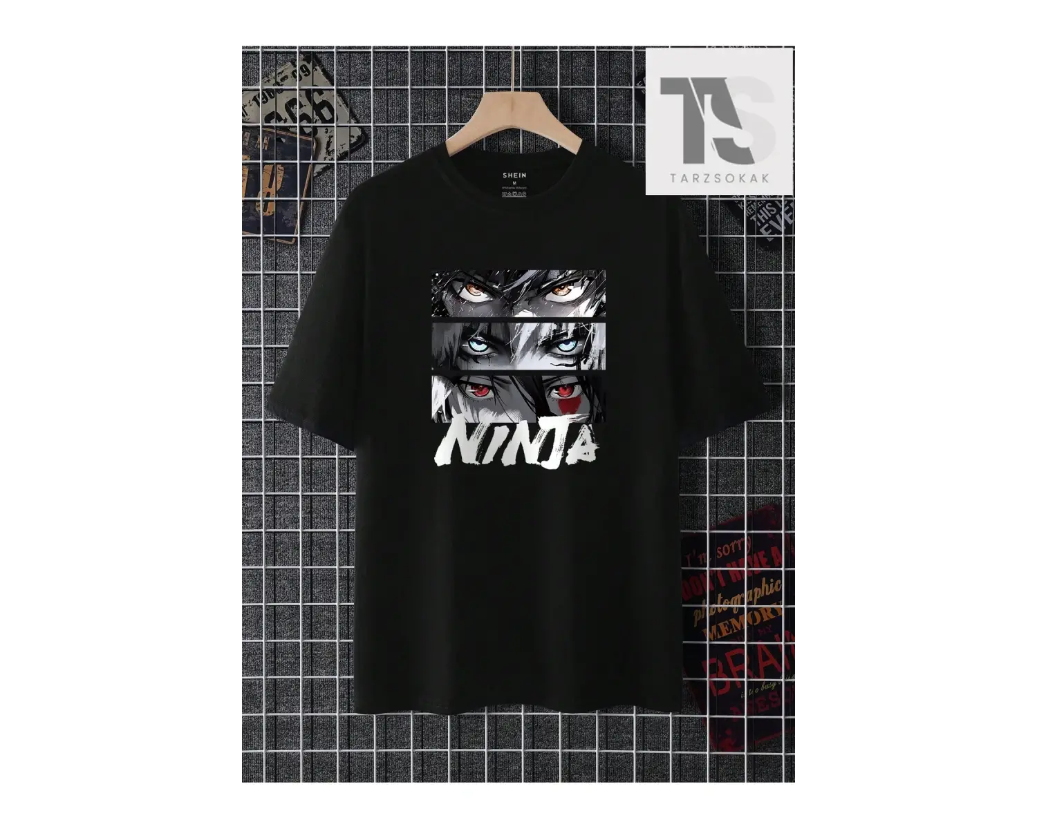 Hypemode Ayı Baskılı Yuvarlak Yaka Siyah Erkek Tişört