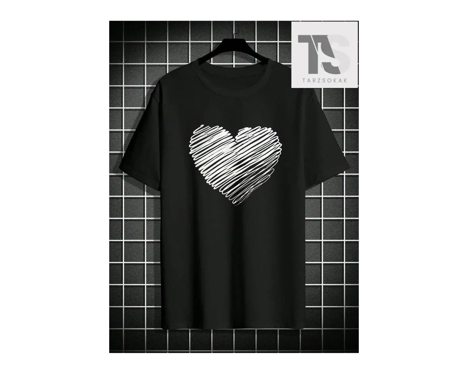 Hypemode Düşük Omuzlu Siyah Triko Yuvarlak Yaka Oversize Erkek Tişört