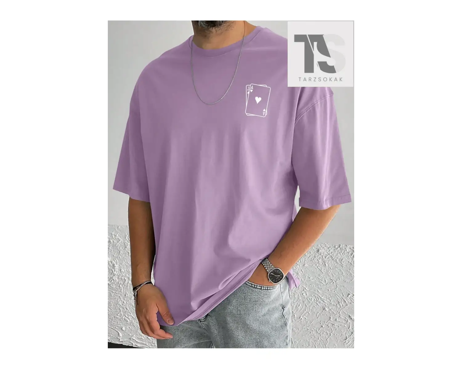 Hypemode Erkek Japon Harfli ve Çiçek Baskılı Tişört