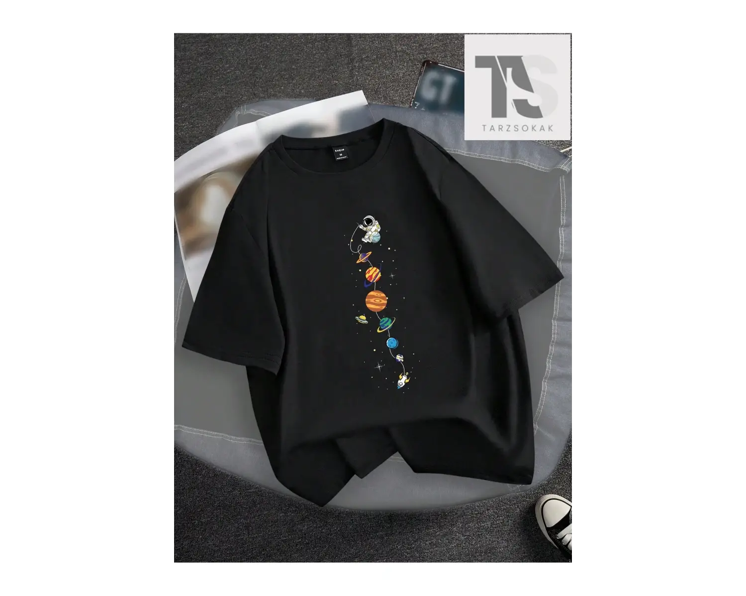 Hypemode Erkek Pamuk Gezegen Baskı Tişört