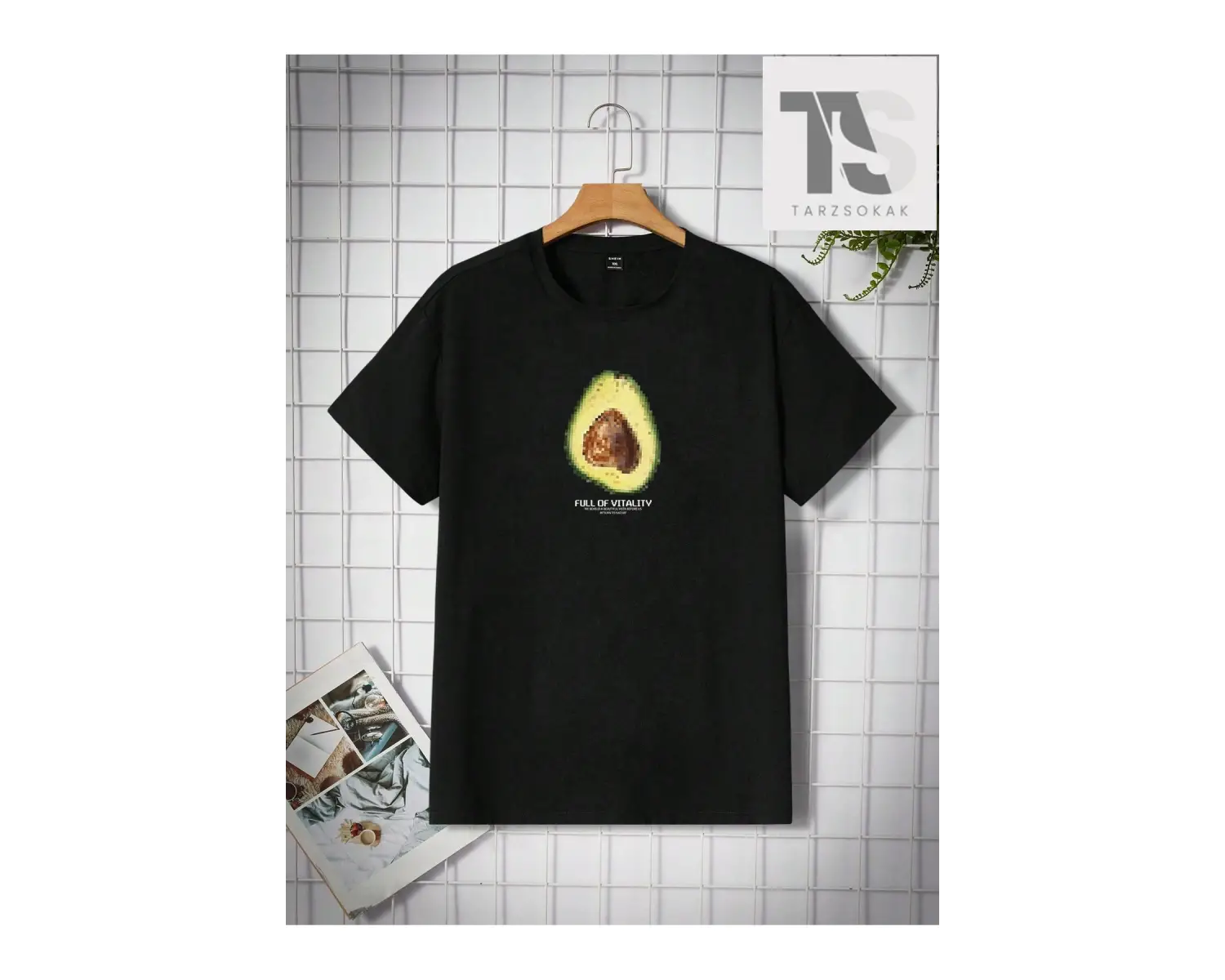 Hypemode Erkek Siyah Örme Yuvarlak Yaka Kısa Kollu Tişört