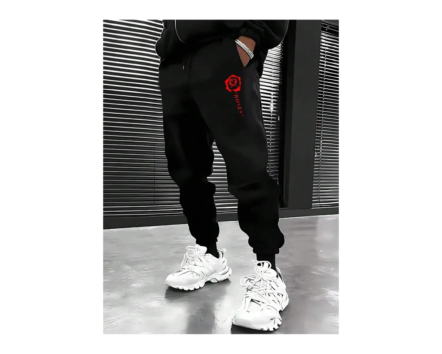 Hypemode Floral & Letter Graphic Drawstring Waist Eşofman Altı