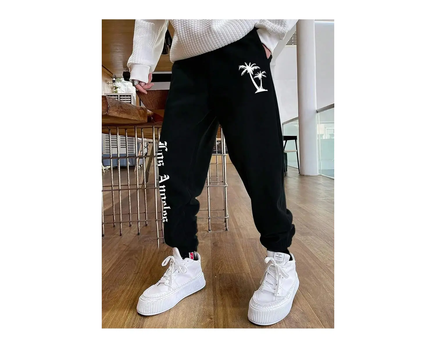 Hypemode Letter Graphic Drawstring Waist Eşofman Altı