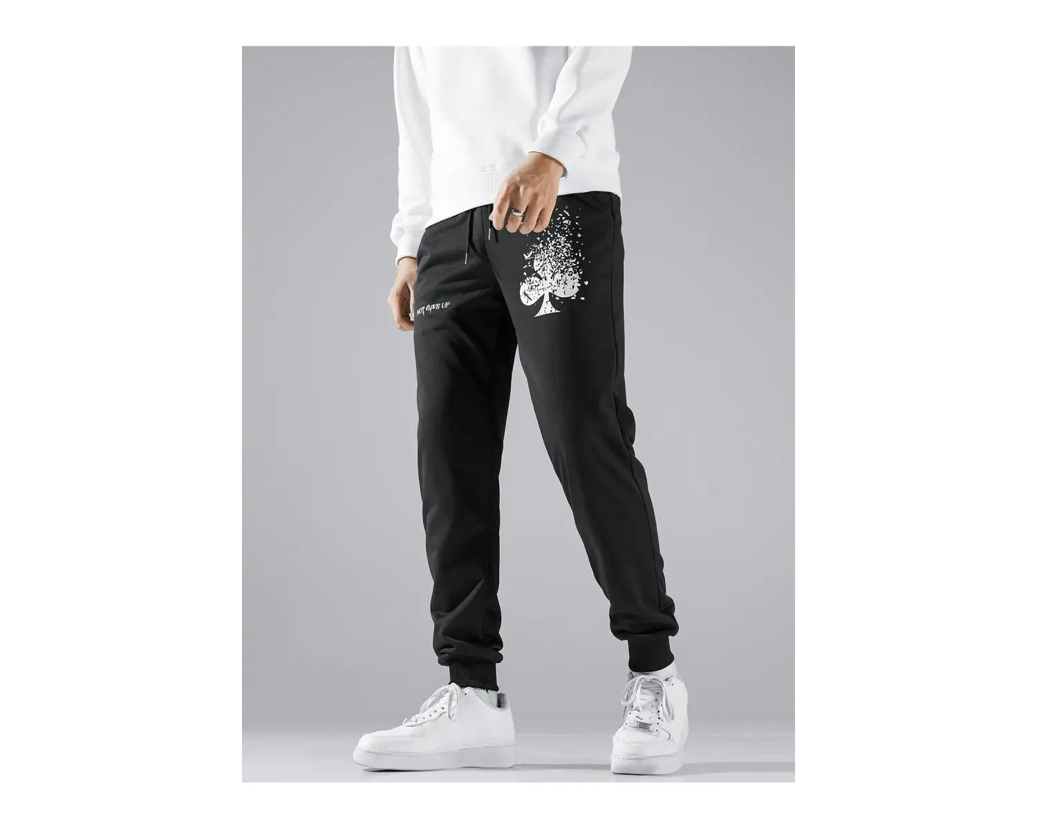 Hypemode Slogan Graphic Drawstring Waist Eşofman Altı