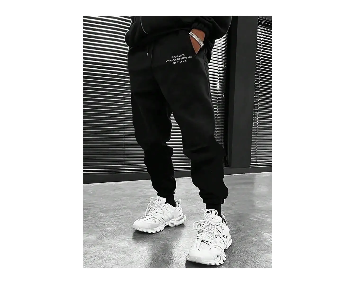 Hypemode Slogan Graphic Drawstring Waist Eşofman Altı