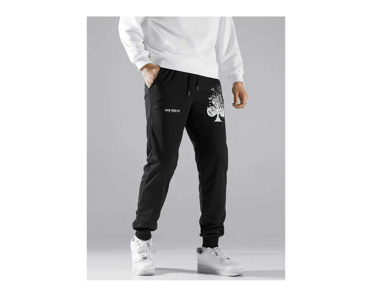 Hypemode Slogan Graphic Drawstring Waist Eşofman Altı