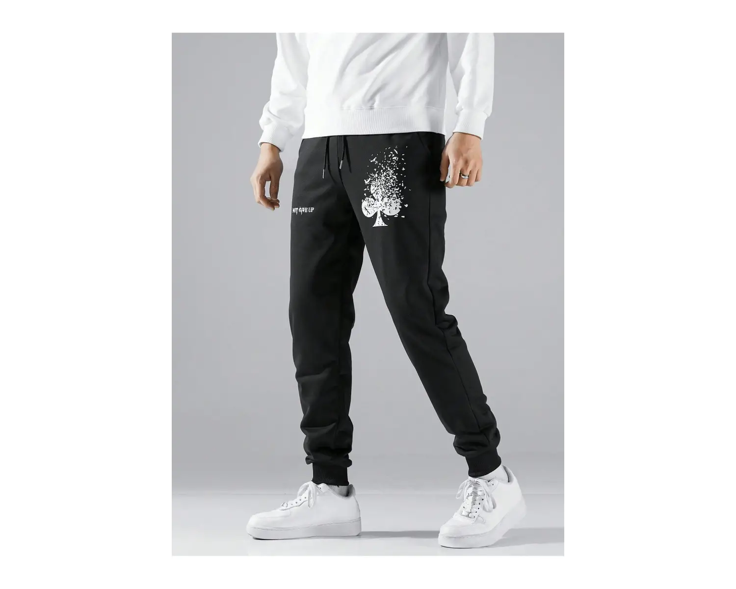 Hypemode Slogan Graphic Drawstring Waist Eşofman Altı