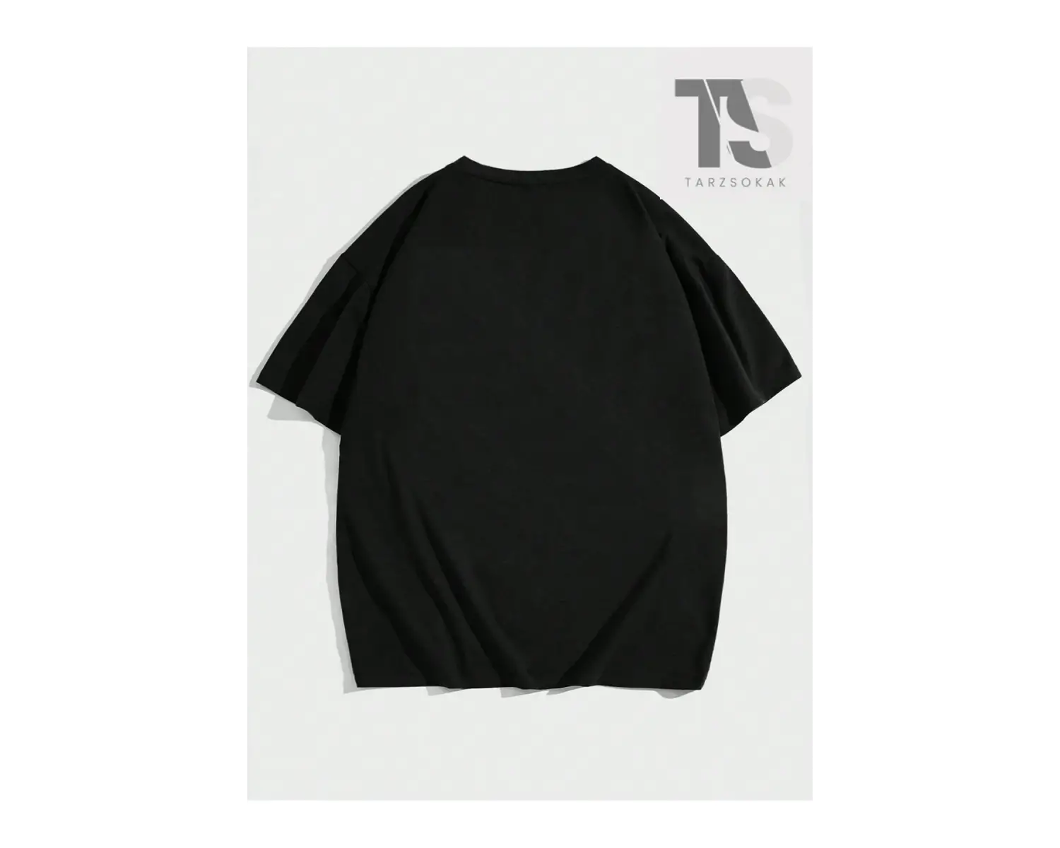 Hypemode Yuvarlak Yakalı ve Düşük Omuzlu Siyah Erkek Örme Tişört