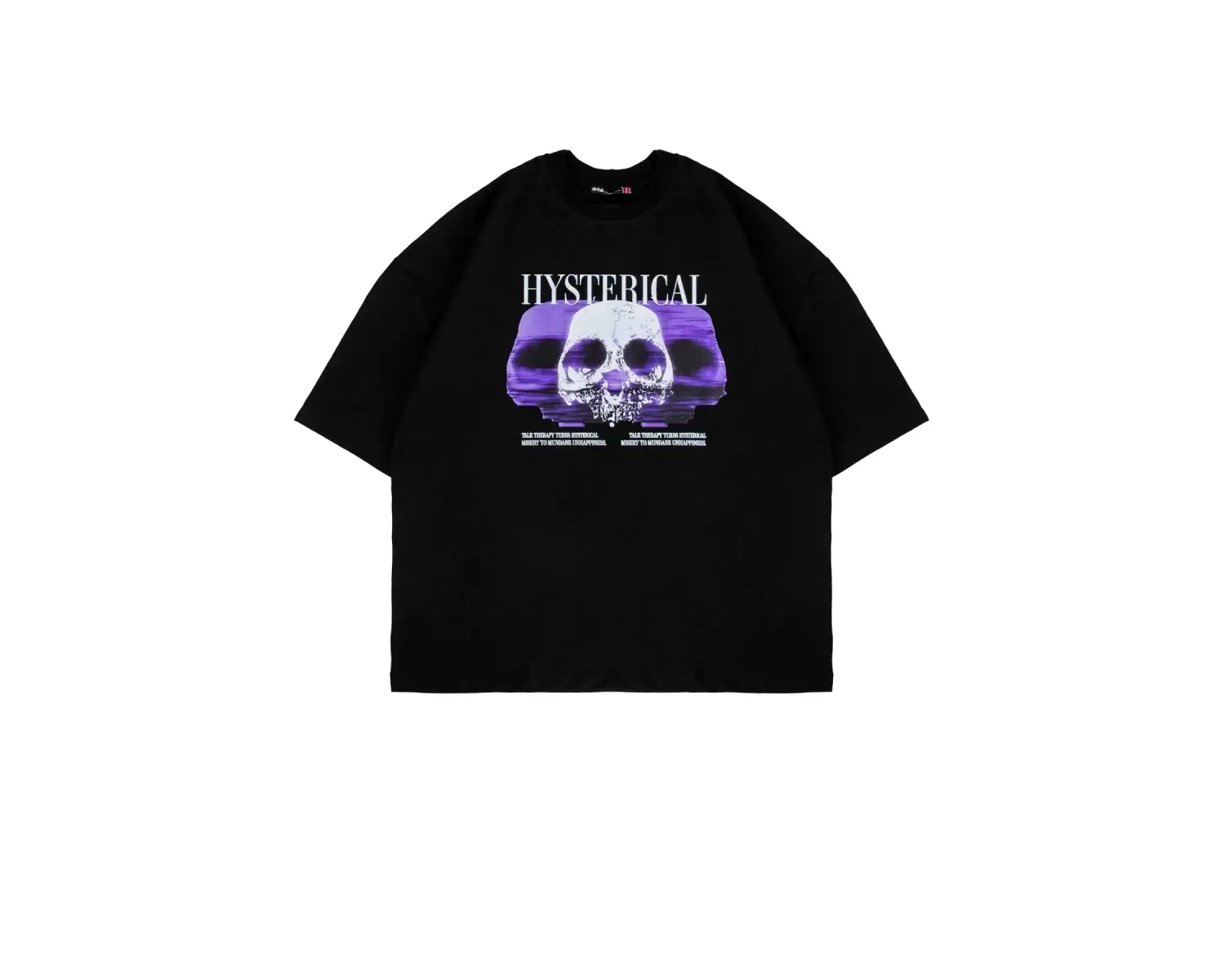 Hysterıcal Baskılı Siyah Oversize Unisex