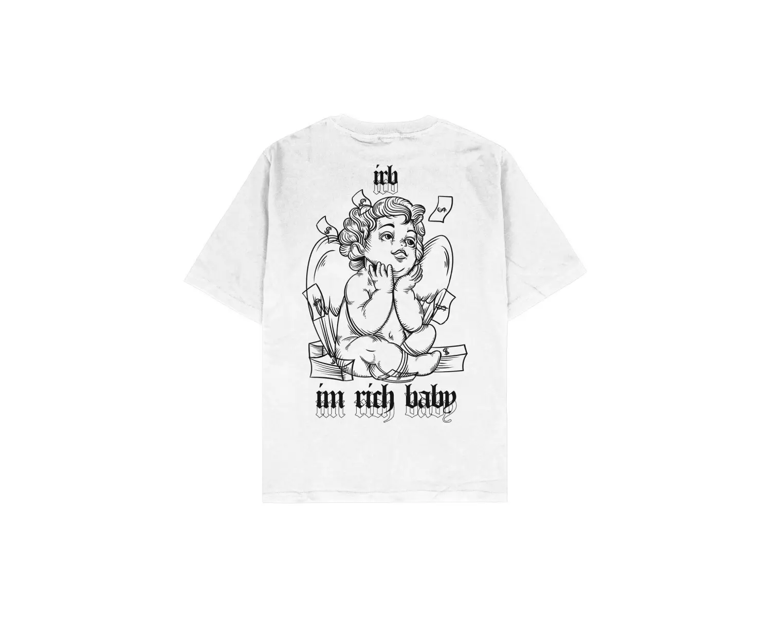 I Am Rich Baby Beyaz Oversize Unisex T-shirt