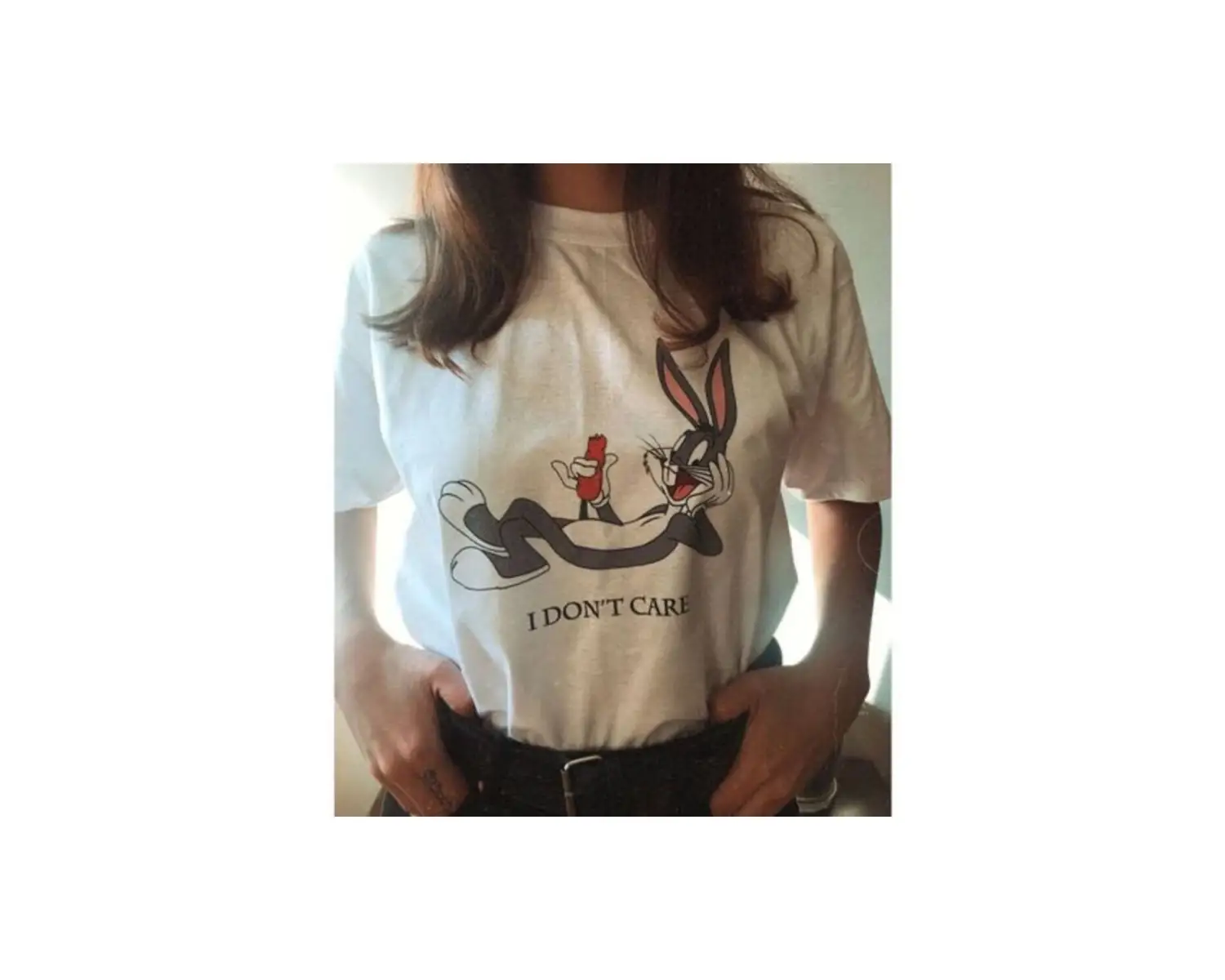 I Dont Care - T-shirt Beyaz