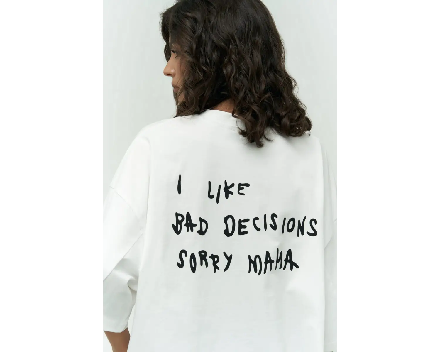 I Like Mama Beyaz Oversize