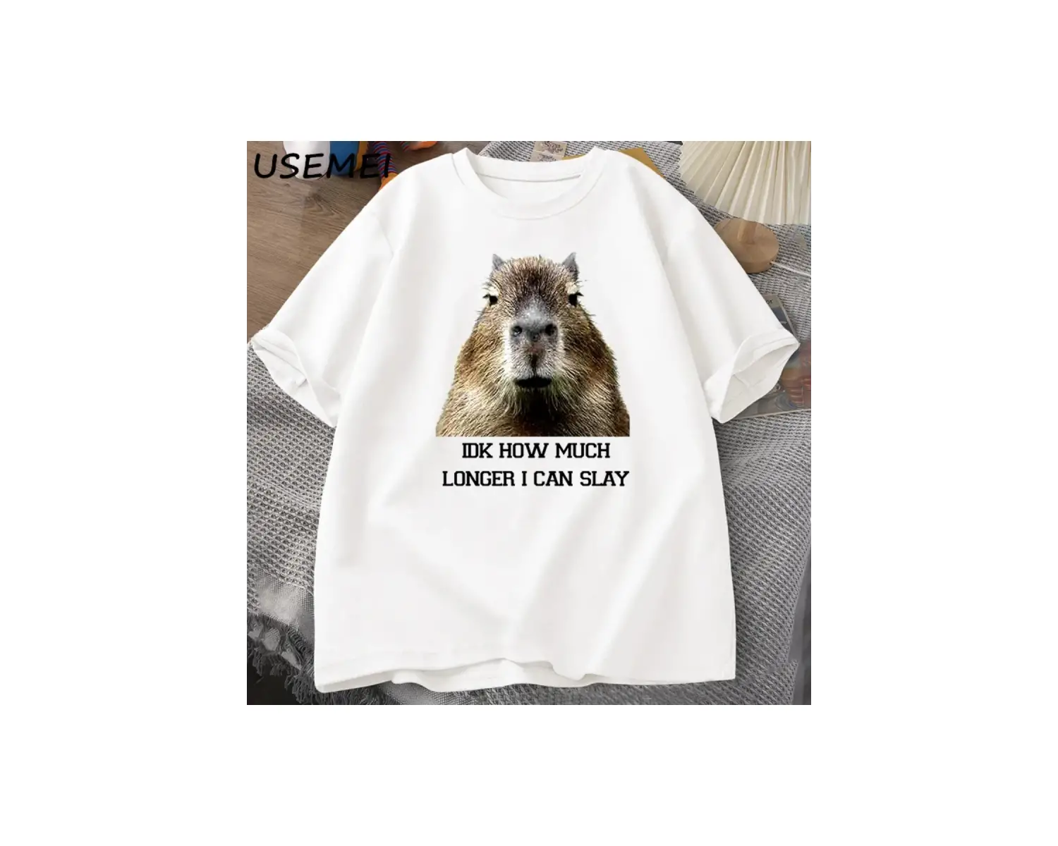 IDK ne kadar uzun ben Capybara komik Tshirt Slay eğilimleri Slay Retro hayvan T-shirt erkekle 3083