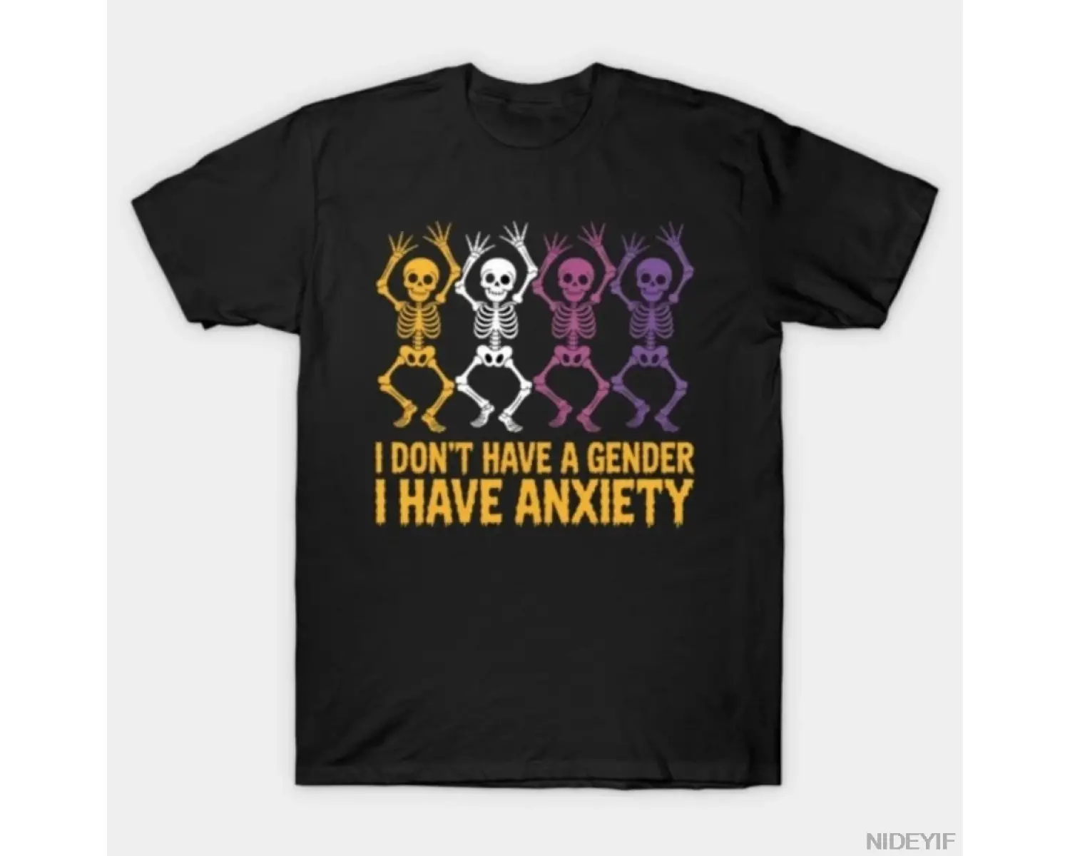 İkili Olmayan Cinsiyetim Yok Enby Pride Bayrağı Tişörtü Erkekler Kadınlar İçin %100 Pamuklu T