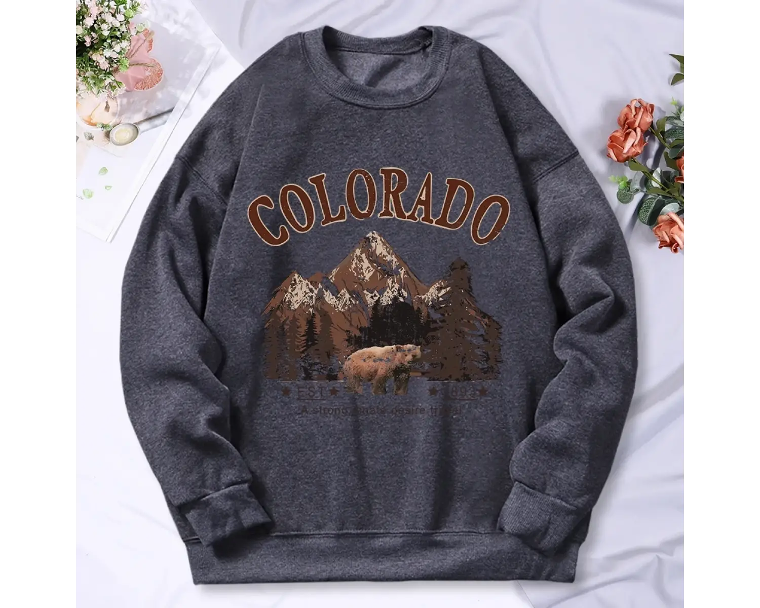 Ilham ve seyahat baskı kapşonlu kadın vintage Hoodies Hoodies sonbahar boy Hoodie basit rahat