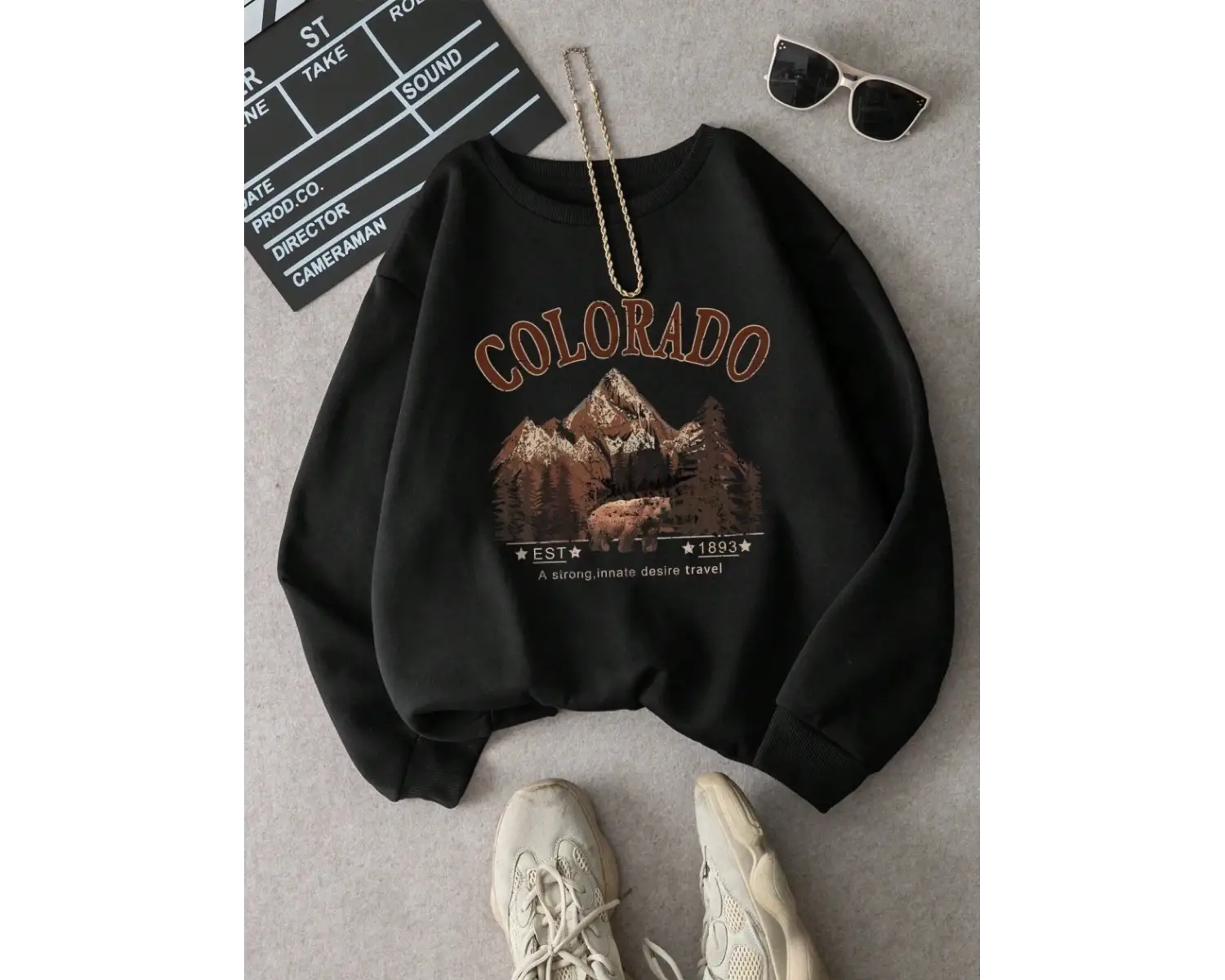 Ilham ve seyahat baskı kapşonlu kadın vintage Hoodies Hoodies sonbahar boy Hoodie basit rahat