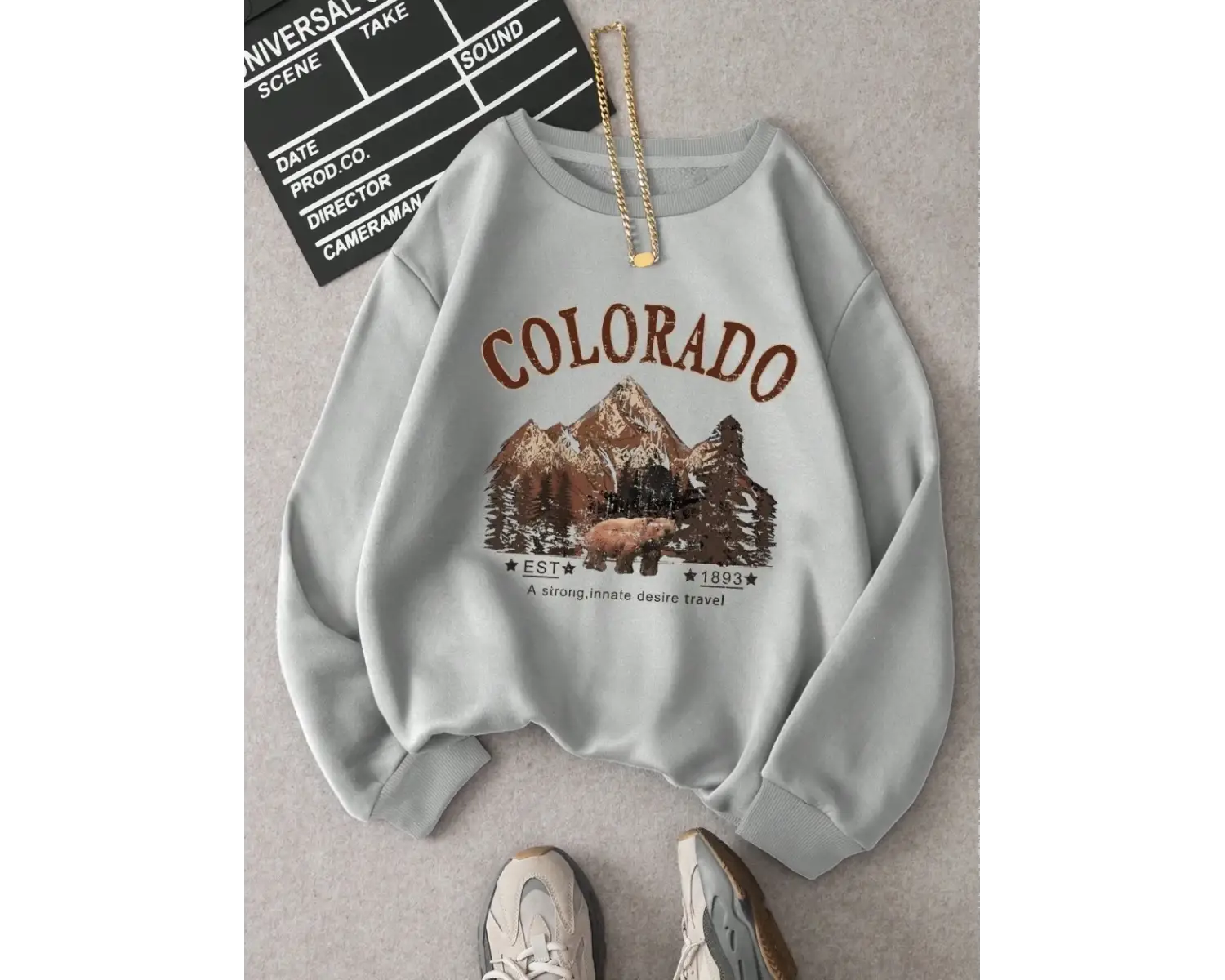 Ilham ve seyahat baskı kapşonlu kadın vintage Hoodies Hoodies sonbahar boy Hoodie basit rahat